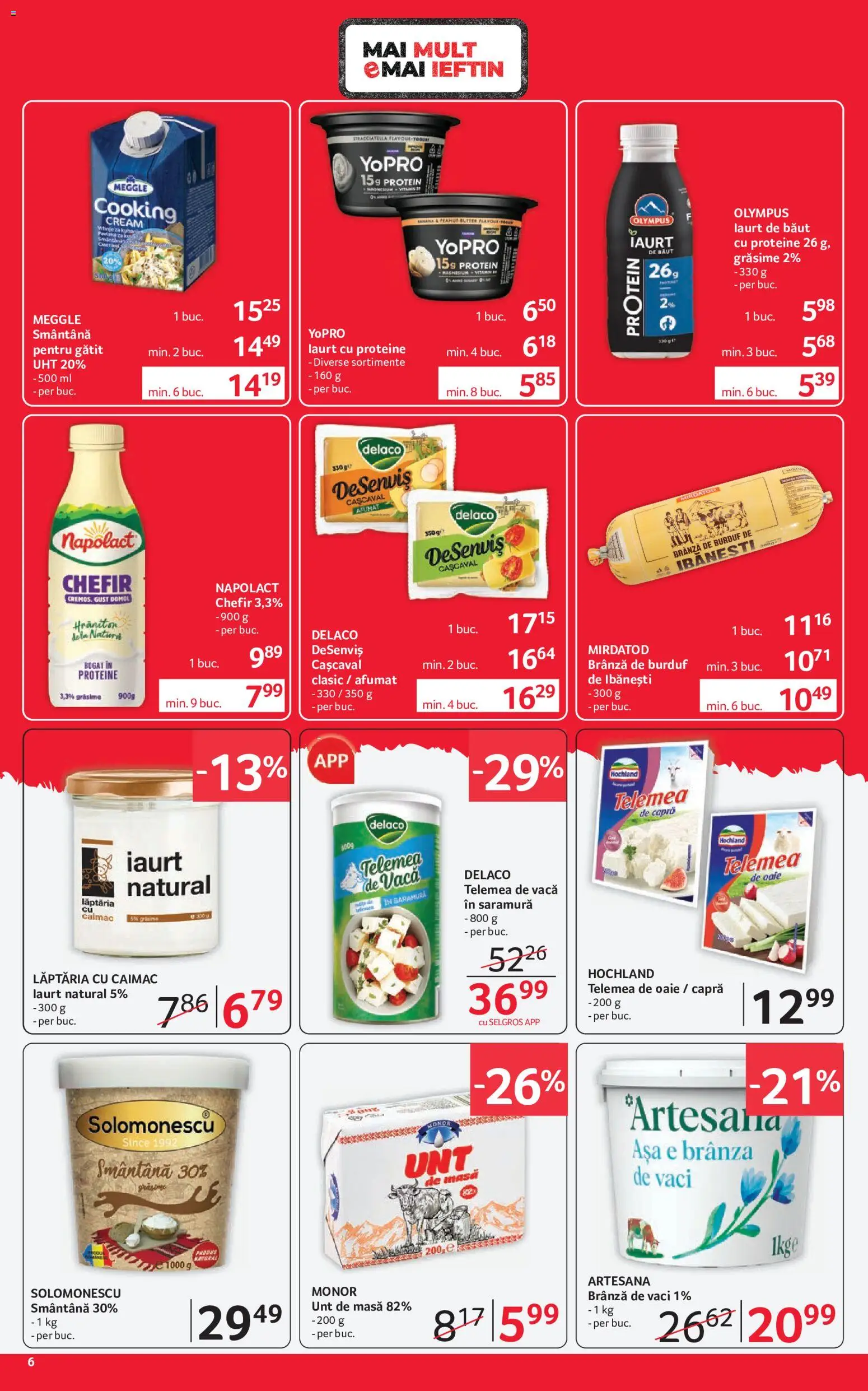 Noul catalog Selgros – valabil de la 15.05.2026 | Pagină: 6 | Produse: Masaüstü kılıfı, Brânză, Iaurt, Smântână