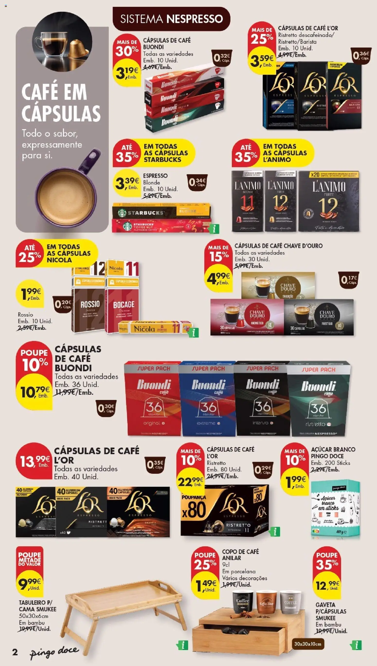 Pingo Doce folheto Bem Estar Especial Beleza Açores │ válido de 13/10/2026 | Página: 2 | Produtos: Cafe buondi, Cápsulas, Cama, Café