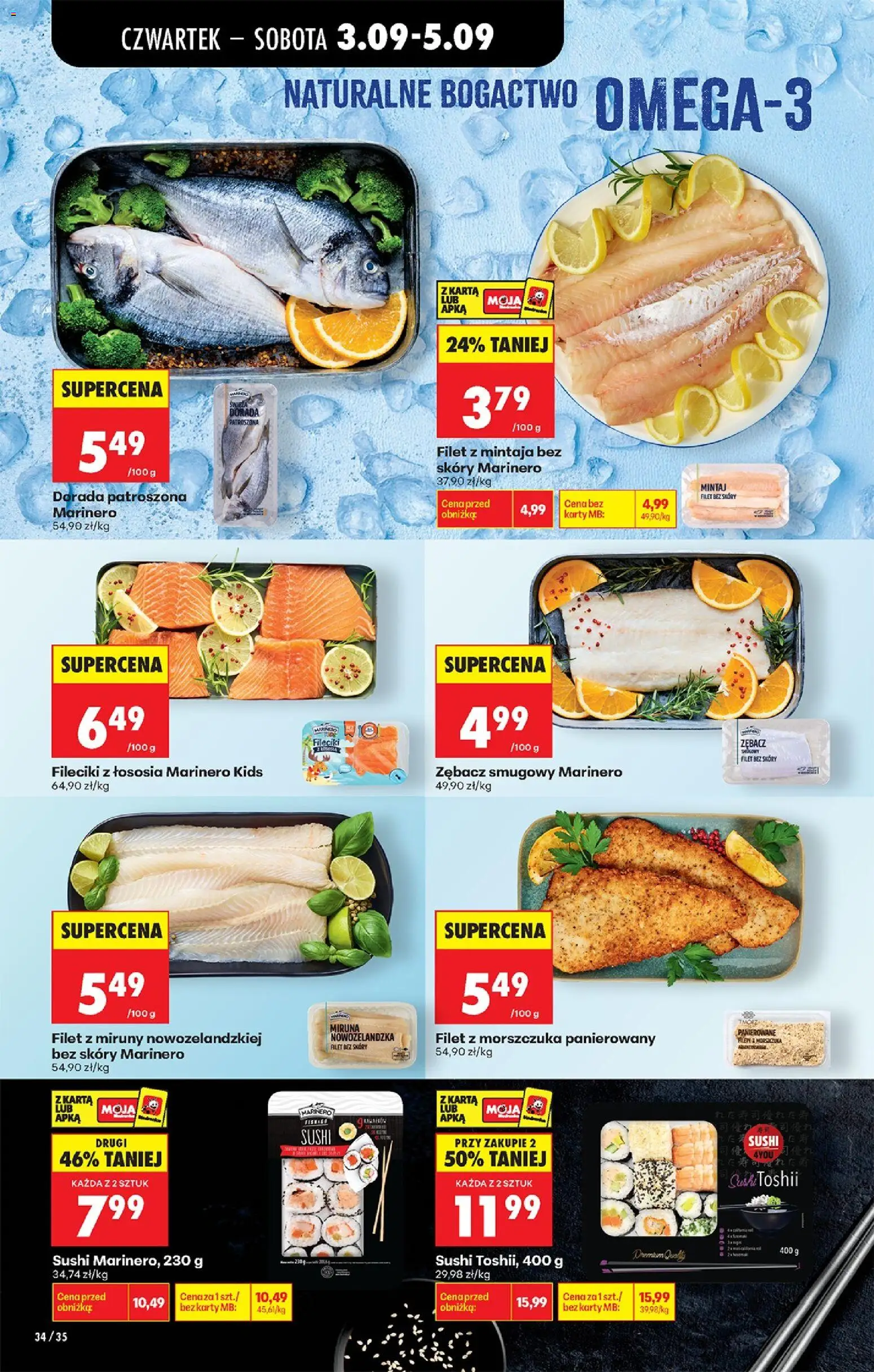Biedronka Polsko leták - Codziennie niskie ceny od 03.09.2026 | Strana: 38 | Produkty: Sushi, Filet, Karty