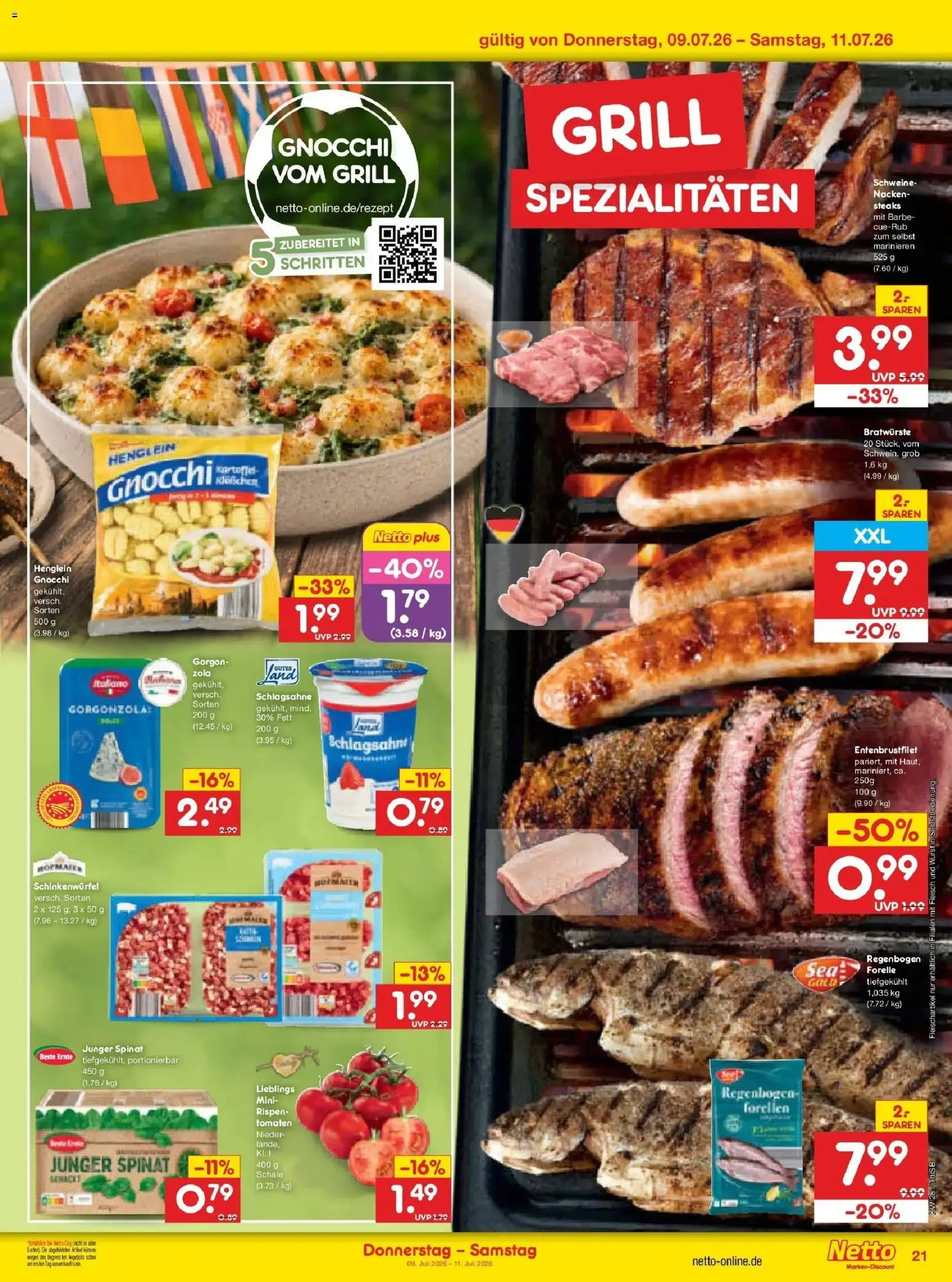 Netto Marken-Discount - Netto: Wochenangebote – gültig ab 05.07.2026 | Seite: 37 | Produkte: Schlagsahne, Tomaten, Wurst, Fleisch