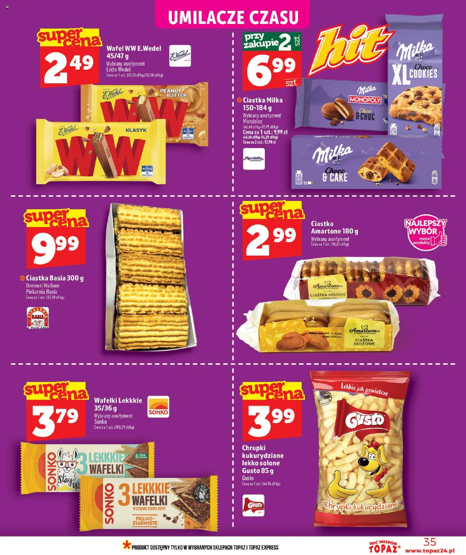 Topaz gazetka od 18.06.2026 | Strona: 35 | Produkty: Piekarnia, Milka, Ciastka zbożowe, Wafelki