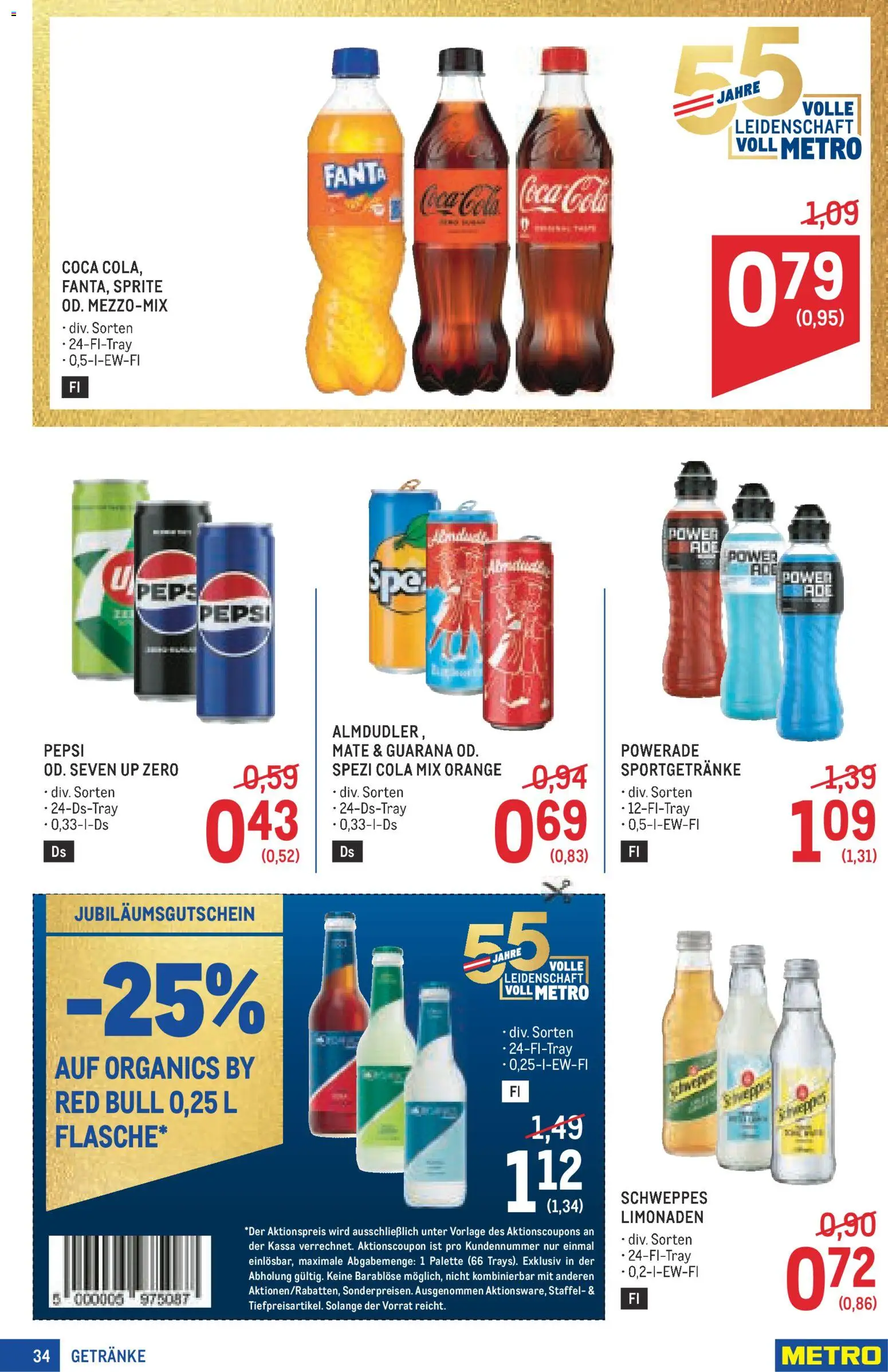 Metro angebote Profi gültig ab 03.09.2026 | Seite: 34 | Produkte: Getränke, Fanta, Pepsi