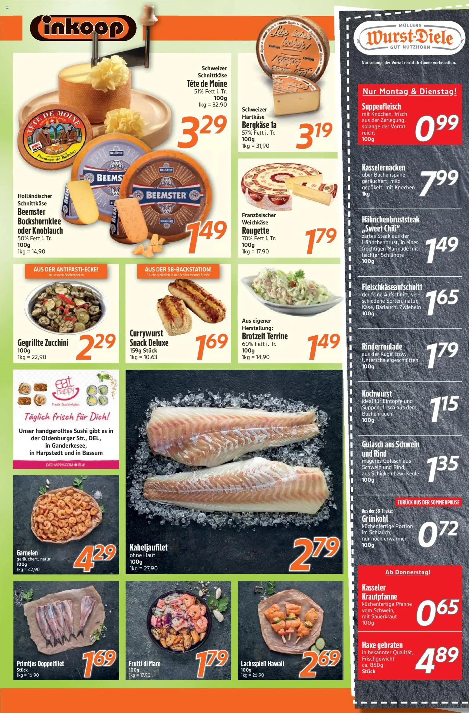 Inkoop Prospekt – gültig ab 28.09.2026 | Seite: 3 | Produkte: Gulasch, Schinken, Zucchini, Steak