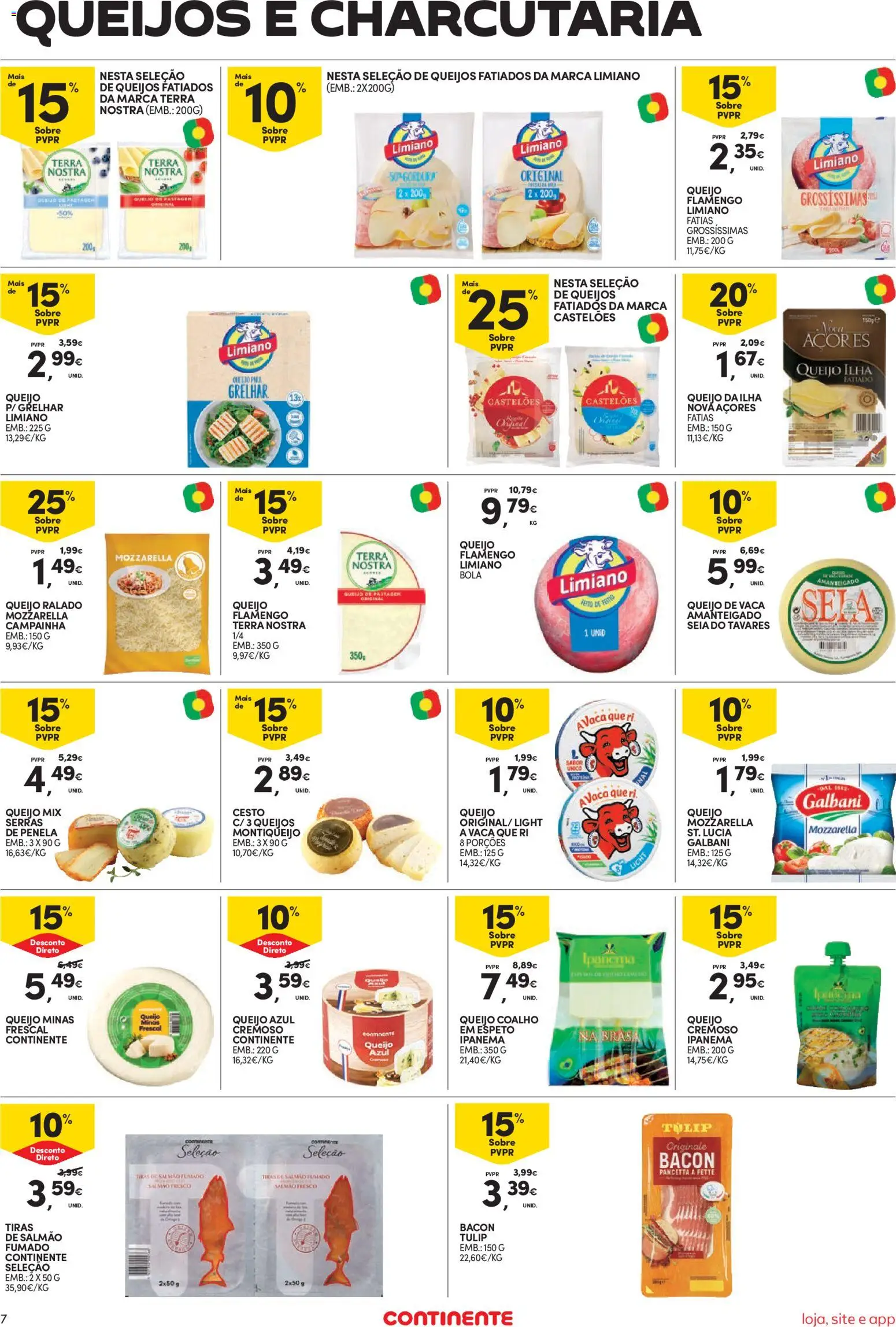 Continente Semanal Continente Bom Dia │ válido de 18/08/2026 | Página: 7 | Produtos: Salmão fumado, Queijo cremoso, Campainha, Queijo