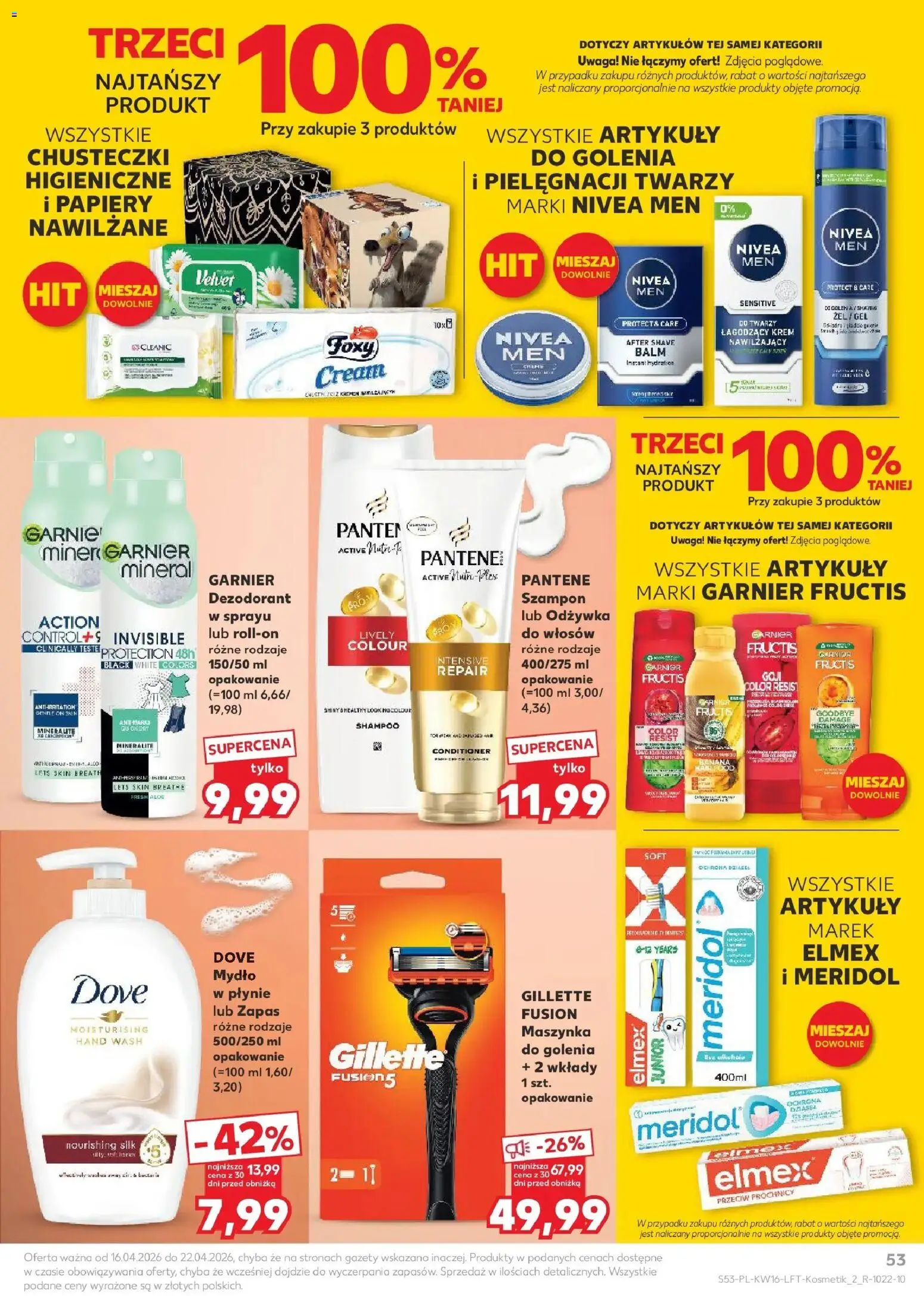Kaufland gazetka od 16.04.2026 | Strona: 53 | Produkty: Gillette, Szampon, Odżywka, Krem