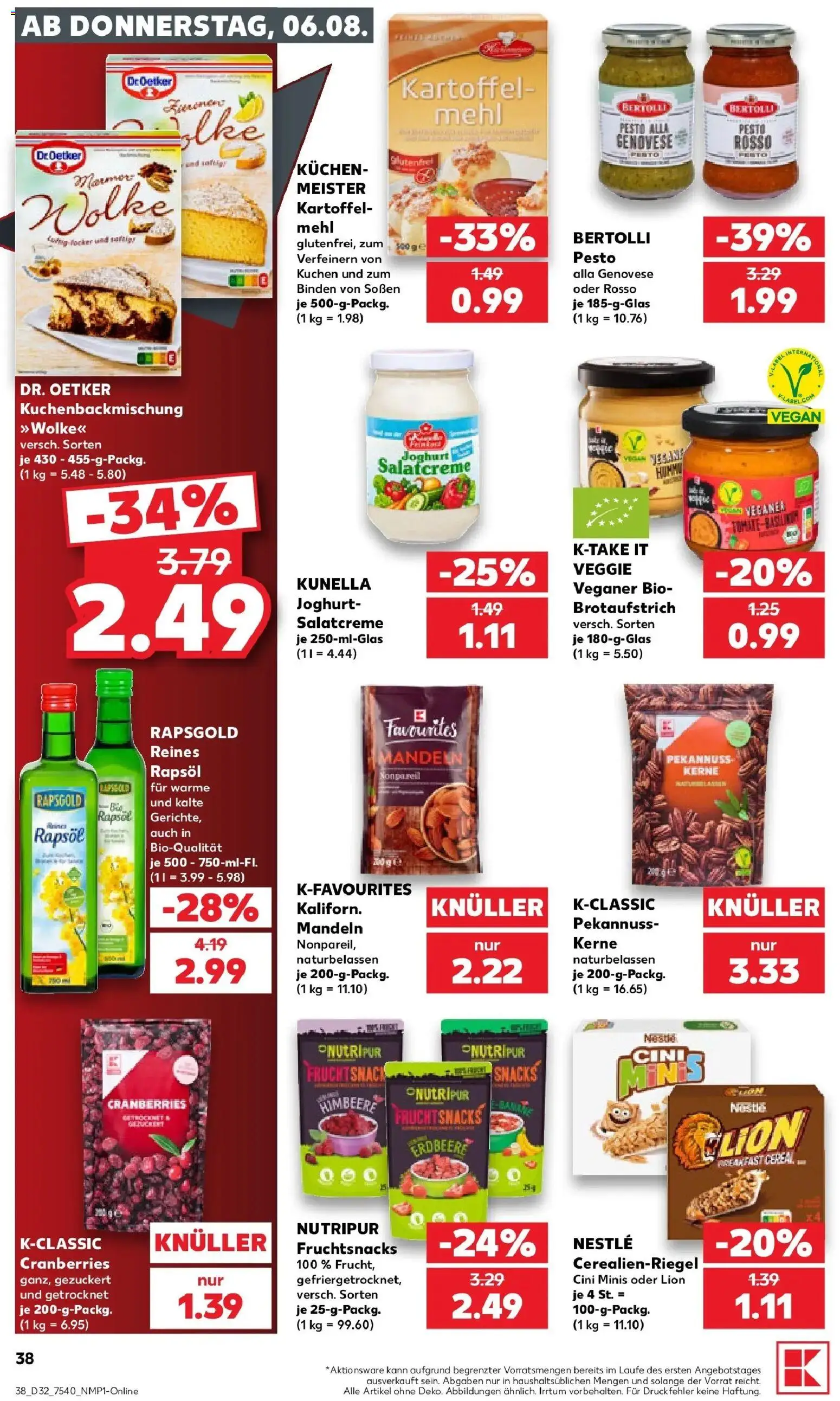 Kaufland Prospekt Eisenhüttenstadt – gültig ab 03.08.2026 | Seite: 47 | Produkte: Mehl, Mandeln, Himbeere, Kuchen