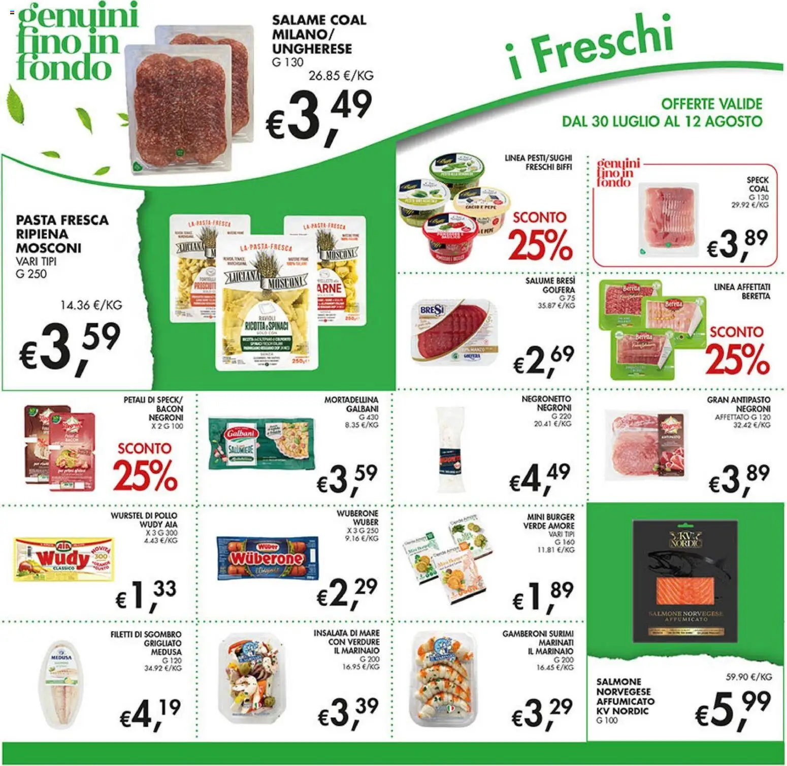 Volantino Coal del 30/07/2026 | Pagina: 12 | Prodotti: Speck, Insalata, Wurstel, Sgombro