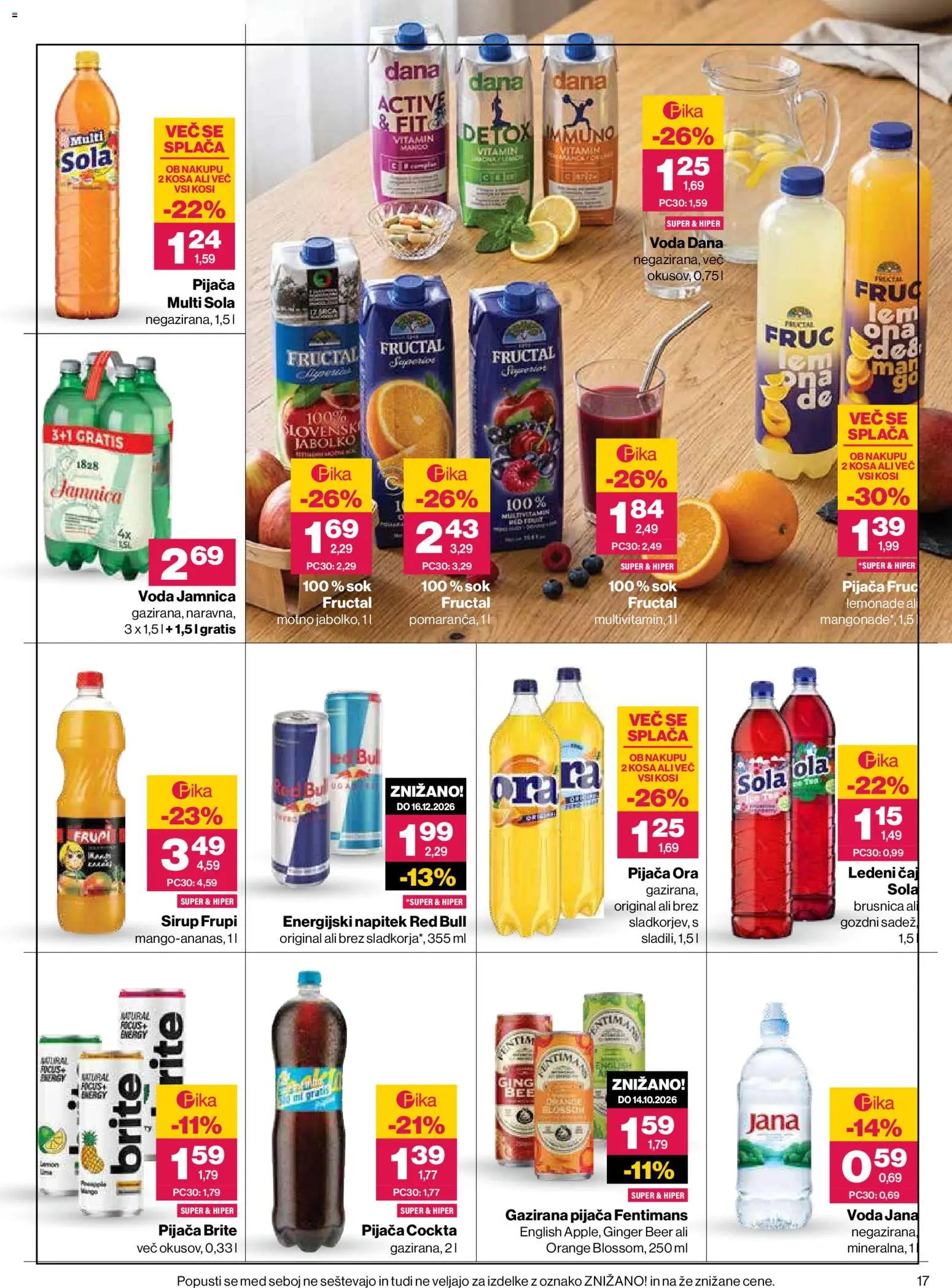 Novi Mercator katalog ponudbe – veljaven od 08.10.2026 | Stran: 17 | Izdelki: Ledeni čaj, Sok, Voda, Mango