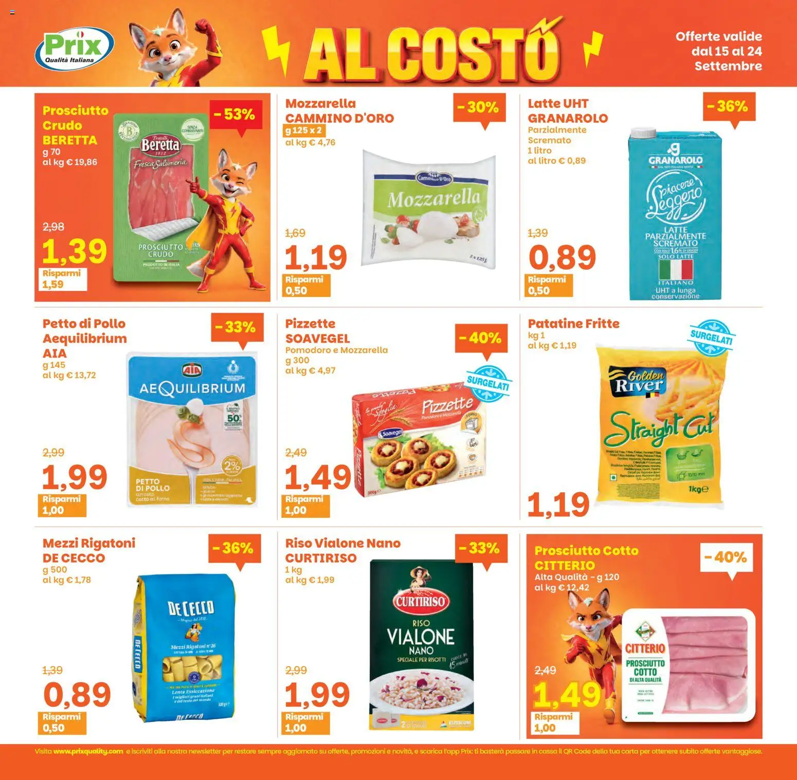 Volantino Prix del 15/09/2026 | Pagina: 2 | Prodotti: Rigatoni, Patatine, Prosciutto, Patatine fritte