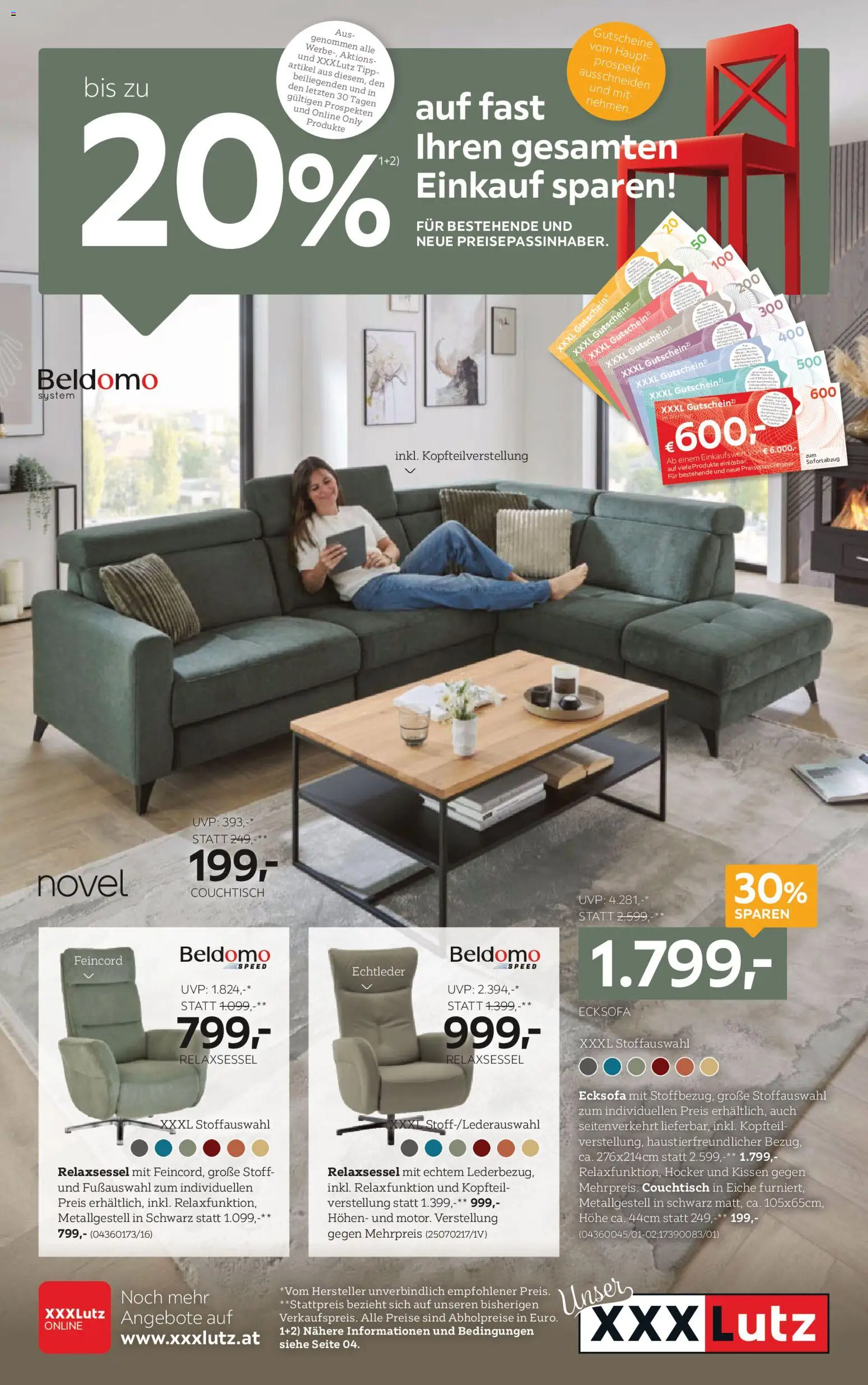 XXXLutz Sitzgarnituren gültig ab 01.09.2026 | Seite: 1 | Produkte: Kissen, Couchtisch