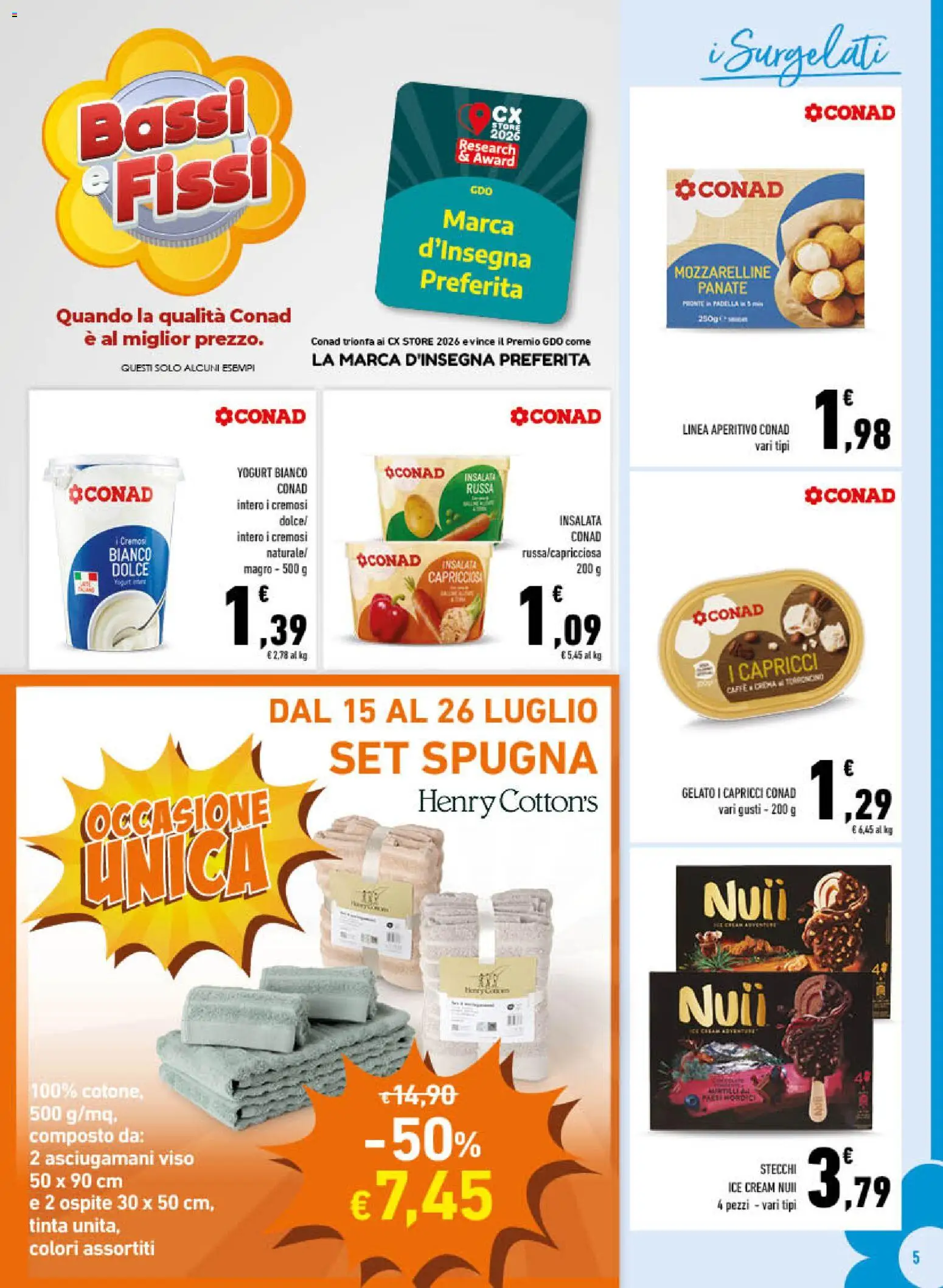 Volantino Conad del 16/07/2026 | Pagina: 5 | Prodotti: Crema, Gelato, Padella, Aperitivo