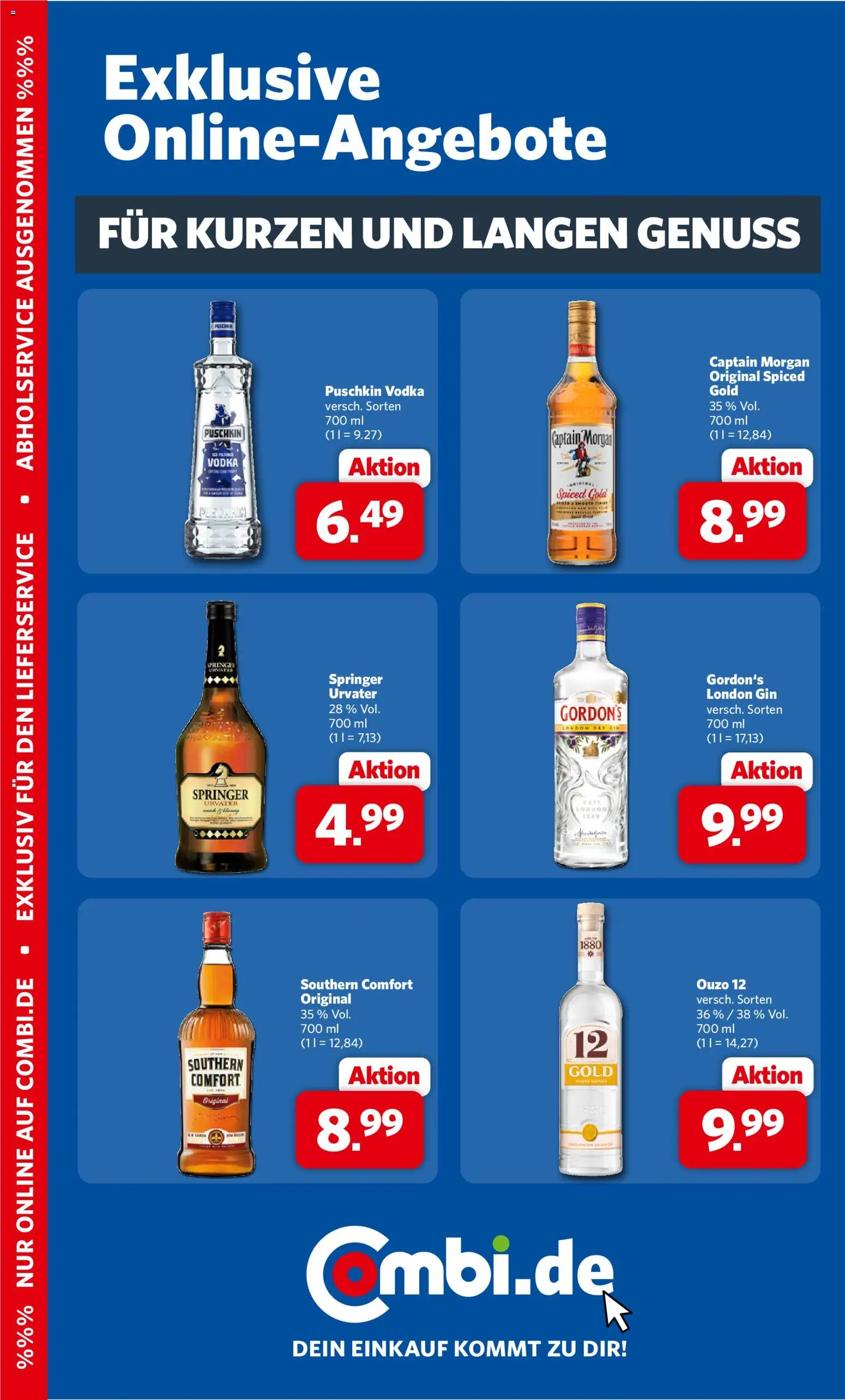Combi Lieblingsdrinks – gültig ab 18.05.2026 | Seite: 2 | Produkte: Captain morgan, Southern comfort, Vodka, Gin