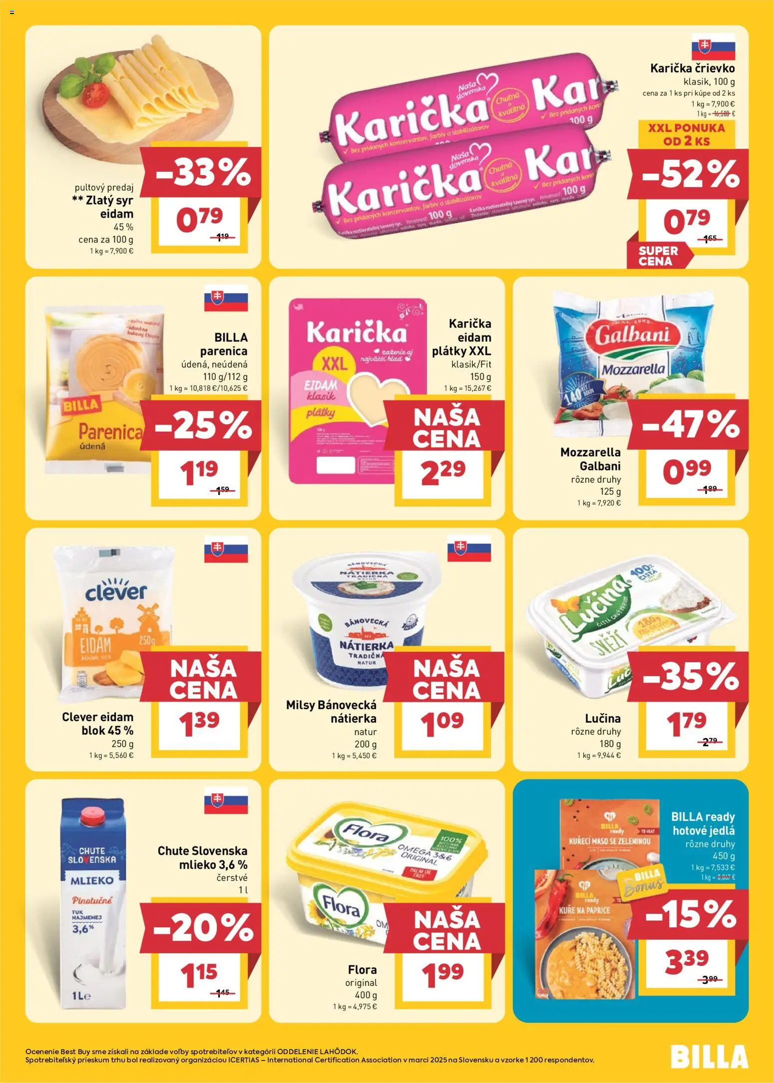 Nové Billa akcie – leták je platný od 06.05.2026 | Strana: 9 | Produkty: Mlieko, Syr, Mozzarella, Flora