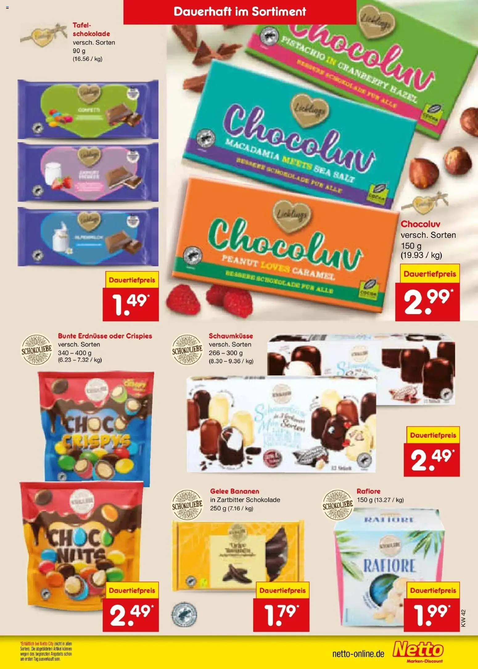Netto Marken-Discount Prospekt Hamburg (ab 12.10.2026) » Angebote | Seite: 35 | Produkte: Erdnüsse, Schokolade, Bananen