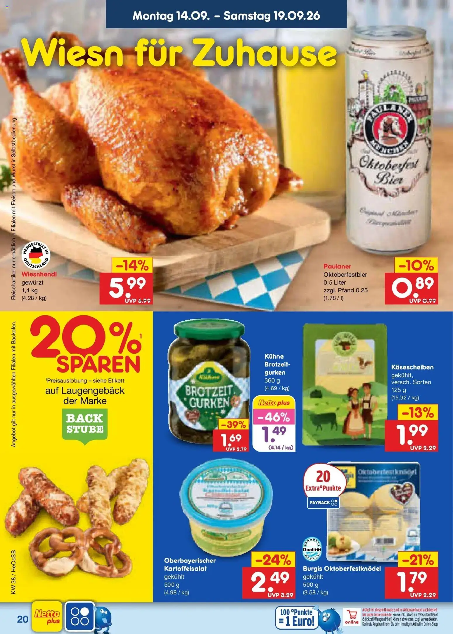 Netto Marken-Discount Prospekt Rostock – gültig ab 14.09.2026 | Seite: 30 | Produkte: Bier, Fleisch, Gurken, Paulaner