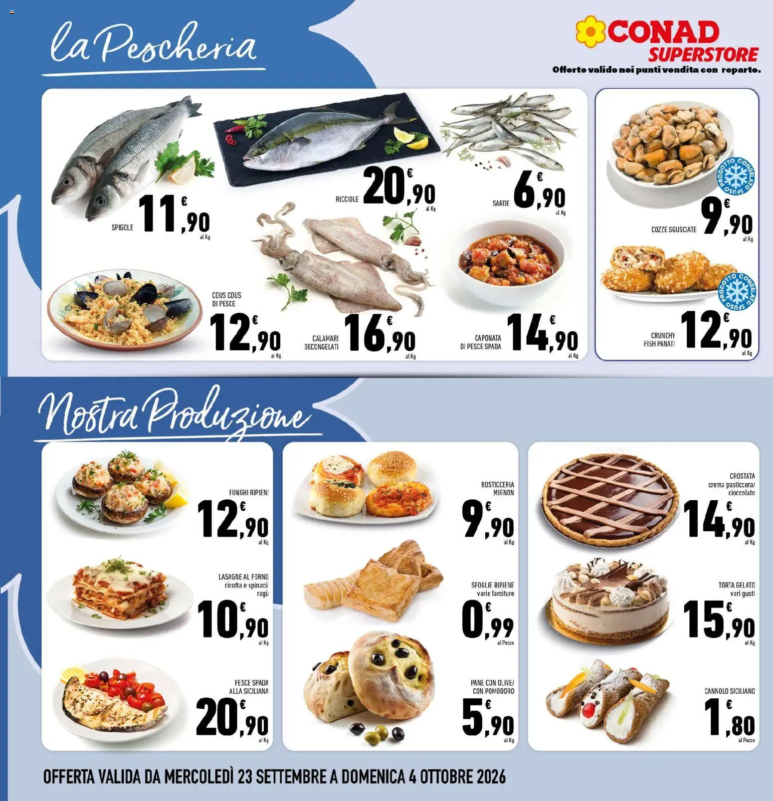 Volantino Conad del 23/09/2026 | Pagina: 8 | Prodotti: Crema, Ragú, Torta gelato, Lasagne