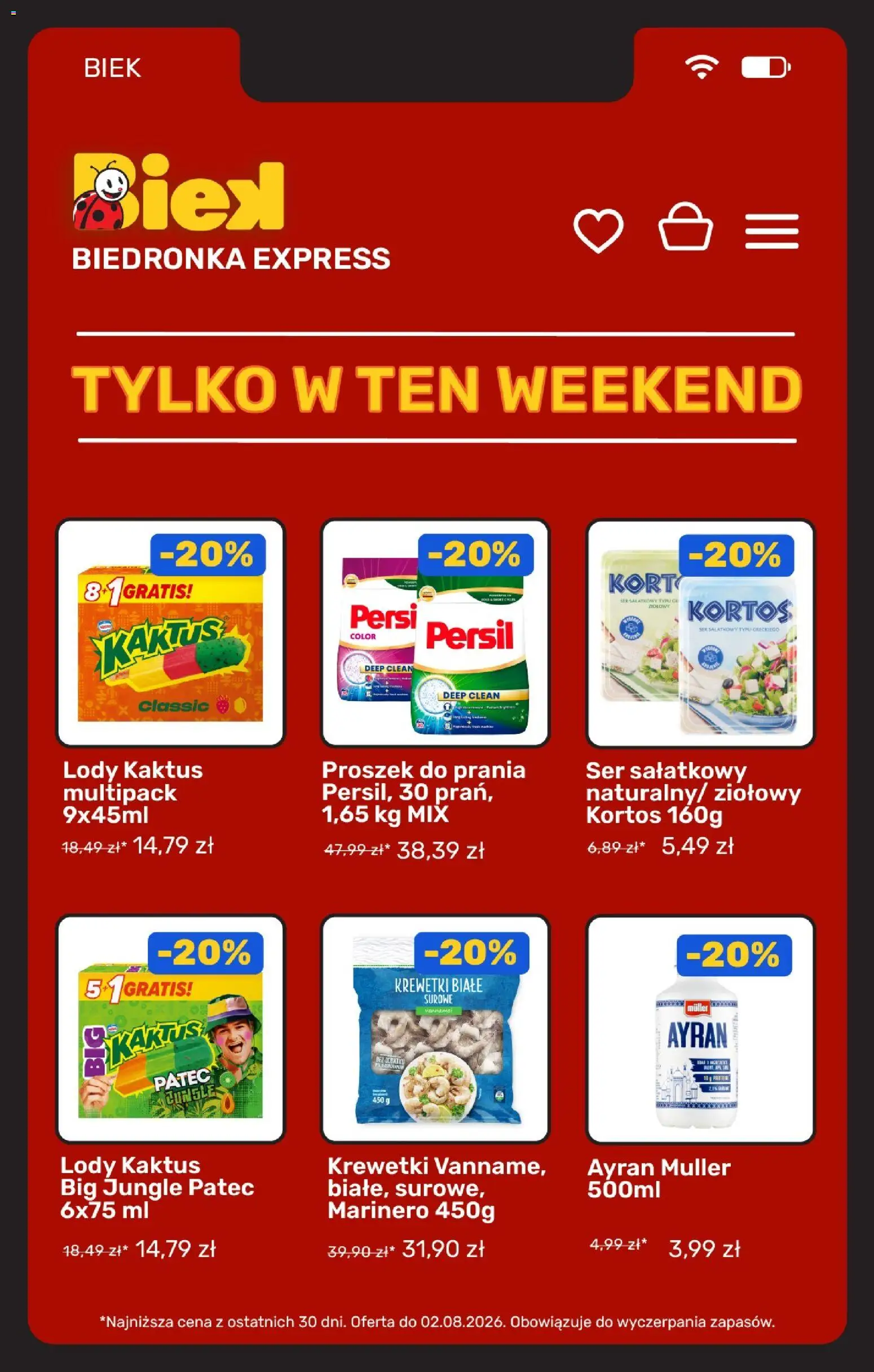 Biedronka gazetka - Biek od 31.07.2026 | Strona: 7 | Produkty: Krewetki, Ser, Lody, Detergent