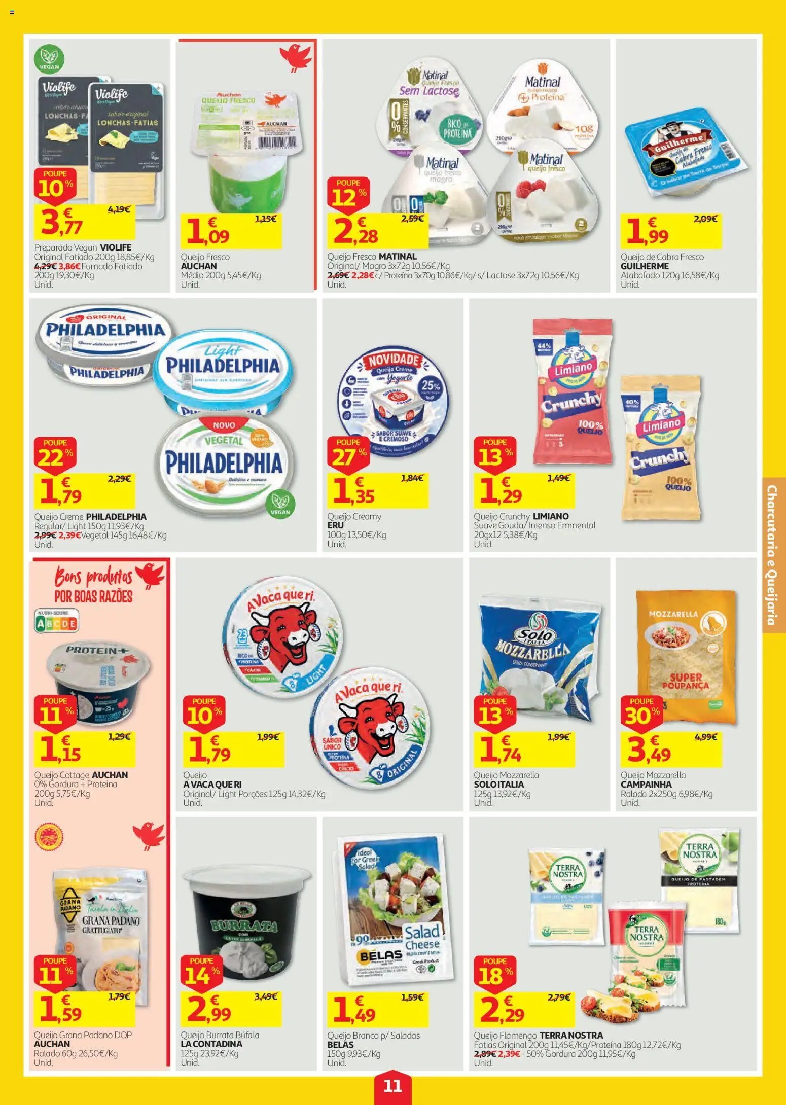 Auchan folheto │ válido de 20/08/2026 | Página: 11 | Produtos: Queijo Grana Padano, Queijo branco, Cálcio, Queijo burrata