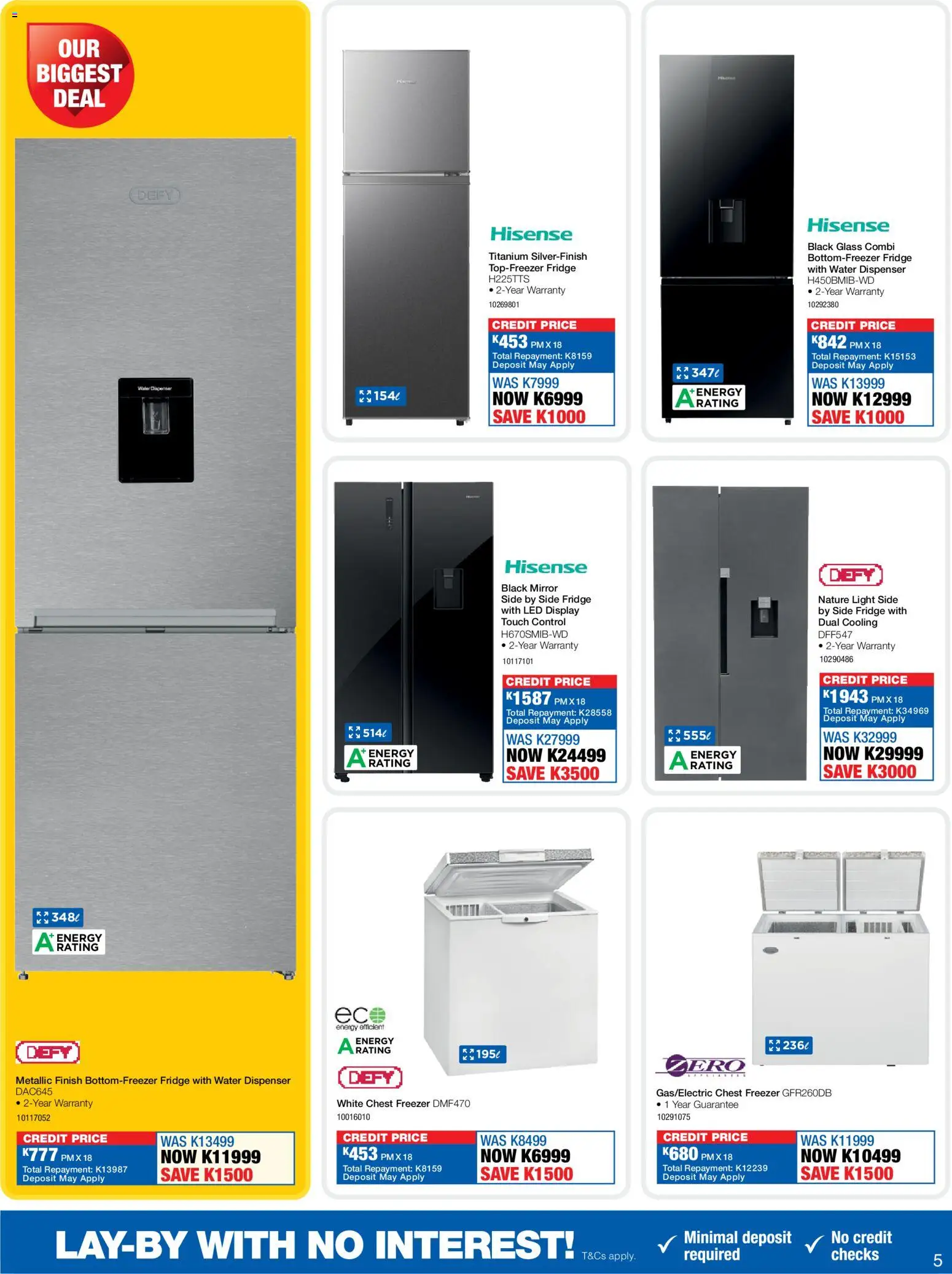 New OK Furniture catalogue – valid from 13.04.2026 | Page: 5 | Products: Freezer, Mirror, Fridge, Water