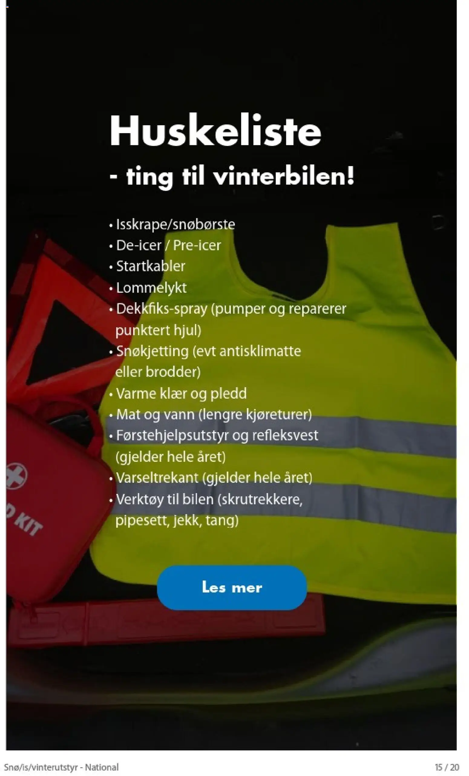 {H1} | Side: 15 | Produkter: Klær, Pledd, Vann, Mat