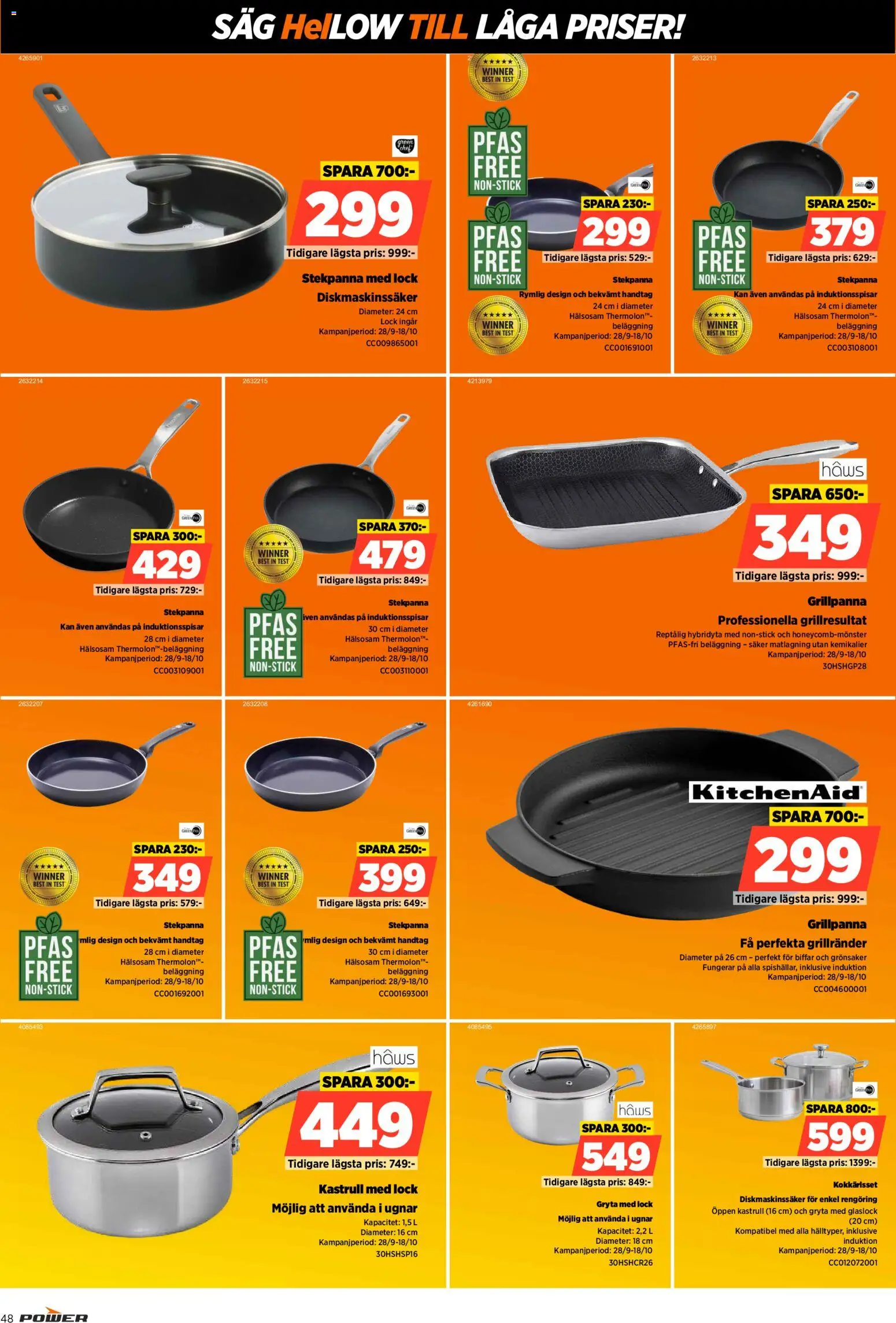 Power reklamblad aktuell från 28/09/2026 | Sida: 48 | Produkter: Såg, Lock, Grönsaker, Stekpanna