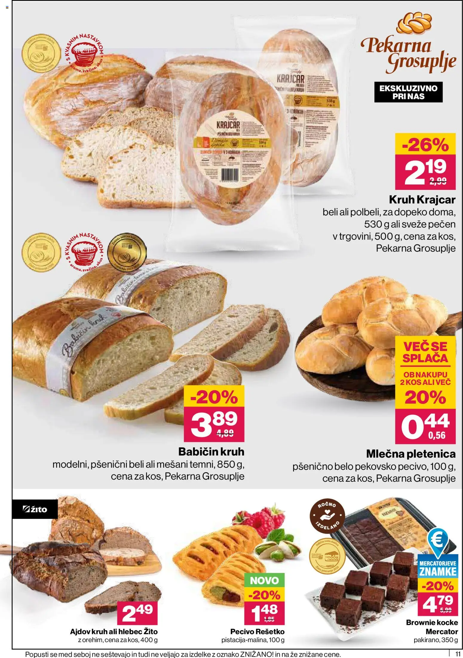 Novi Mercator katalog ponudbe – veljaven od 18.06.2026 | Stran: 11 | Izdelki: Pekarna, Kos, Hlebec, Kruh