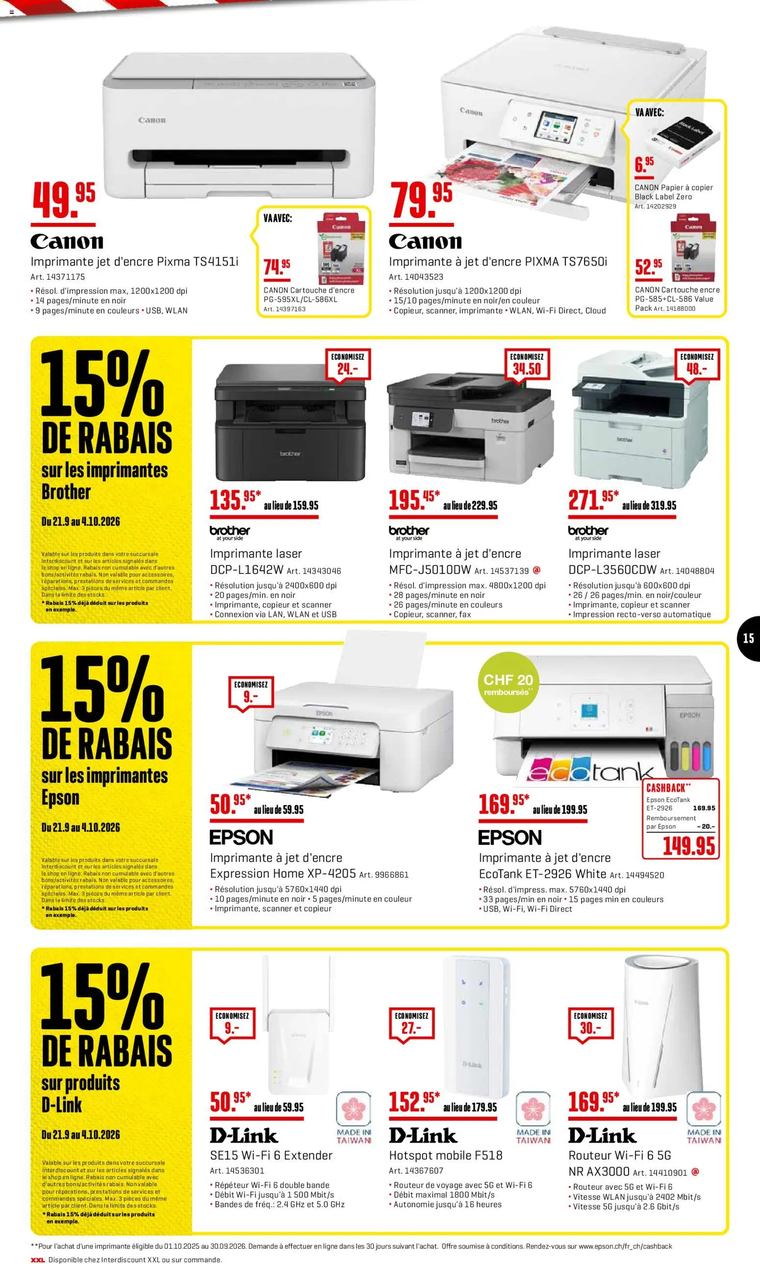 Interdiscount aktionen FR – gültig ab 21.09.2026 | Seite: 15 | Produkte: Usb, Epson