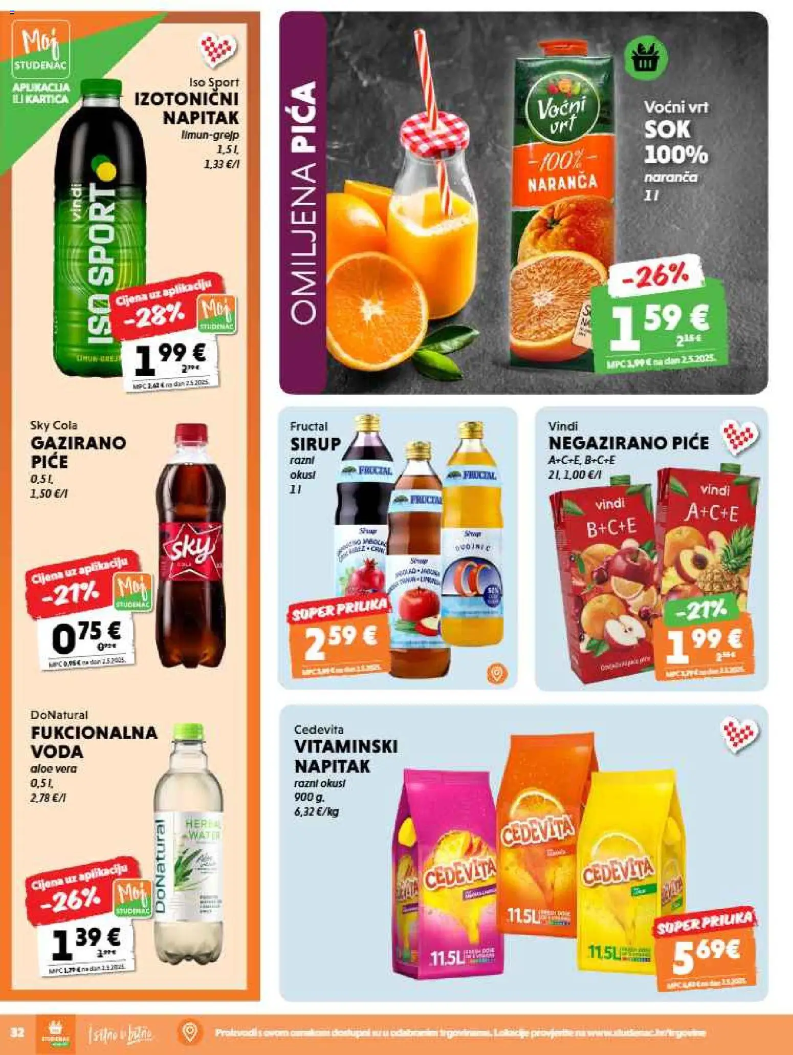 Studenac katalog | vrijedi od 09.09.2026 | Stranica: 32 | Proizvodi: Pica, Napitak, Sirup, Aloe vera