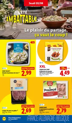 LIDL - Prévisualisation de Salade de pommes de terre, Salade de pommes de terre à la crème fraîche sans lactose et à la ciboulette valide à partir de 20/08/2026 | Page: 22 | Produits: Salade, Nuggets, Langue de porc, Gelée