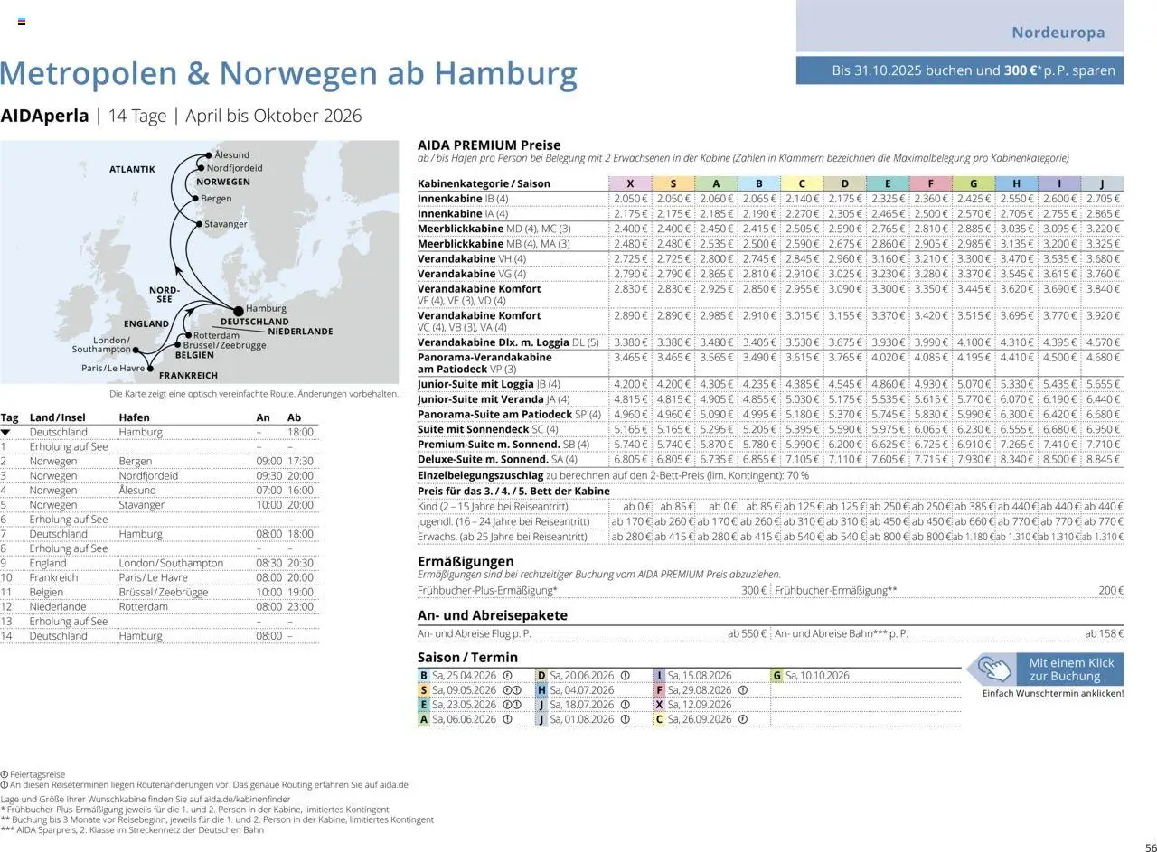 Aida Sommer 2026 – gültig ab 01.03.2026 | Seite: 56 | Produkte: Bett