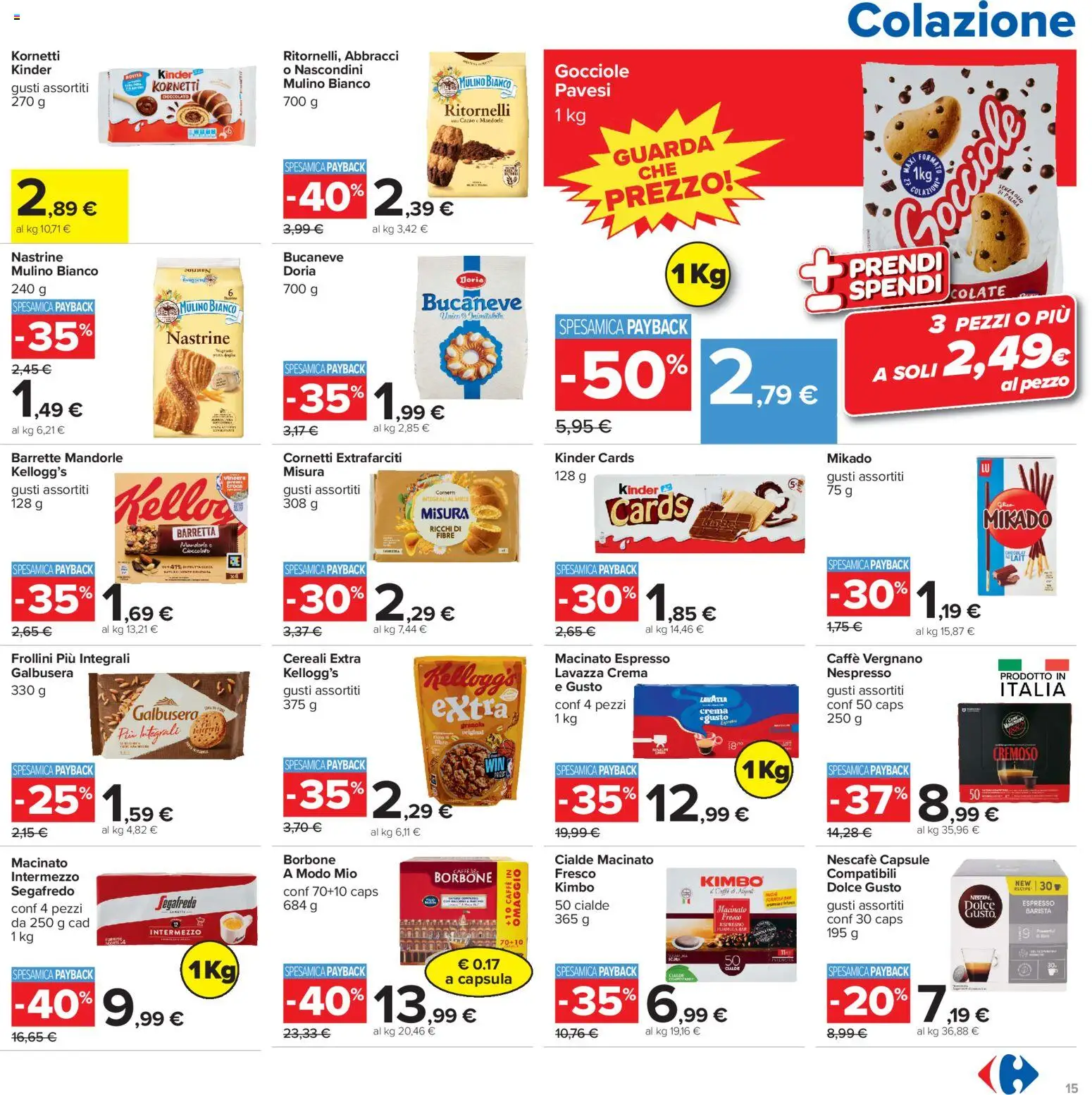 Volantino Carrefour del 13/10/2026 | Pagina: 15 | Prodotti: Cacao, Lavazza, Segafredo, Macinato