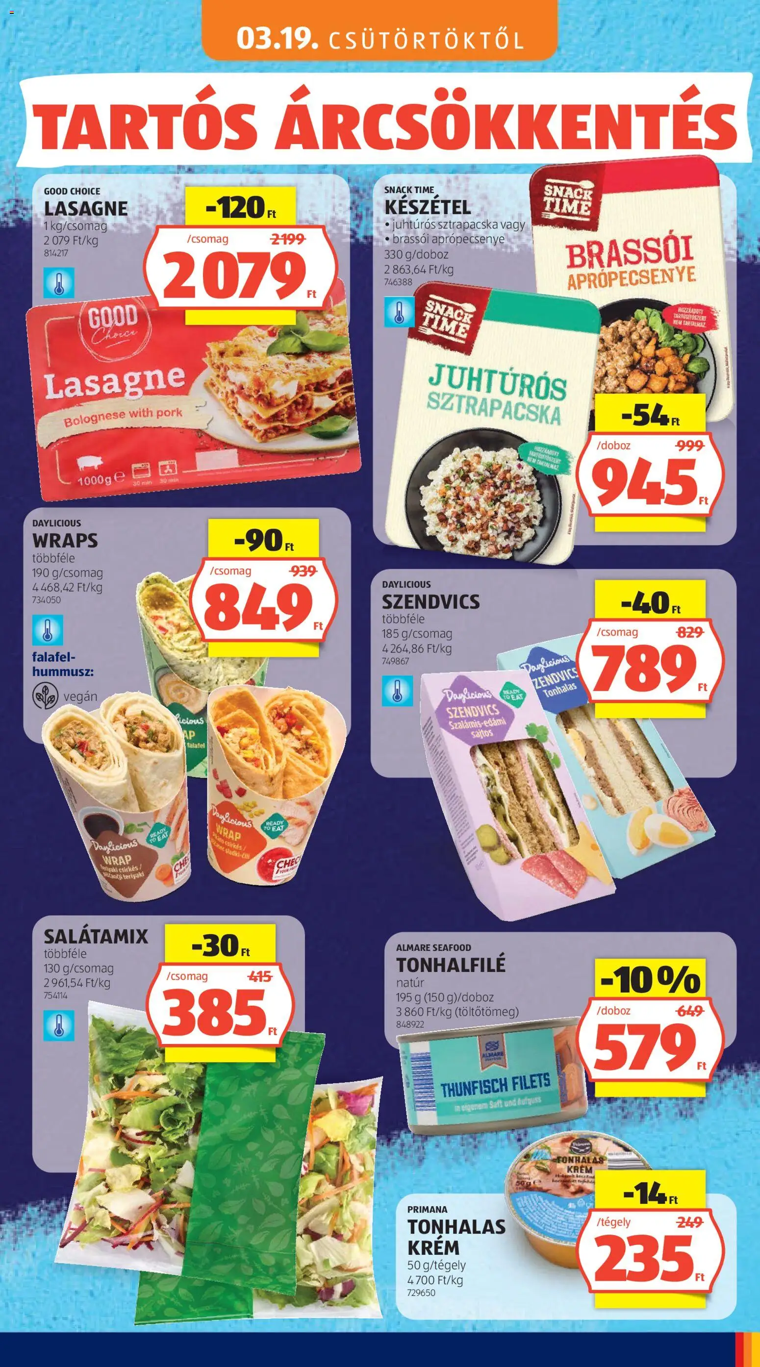 Aldi akciós ujság - amely érvényes a következő dátumtól: 03.05.2026 | Oldal: 63 | Termékek: Szendvics, Lasagne, Vegán, Készétel