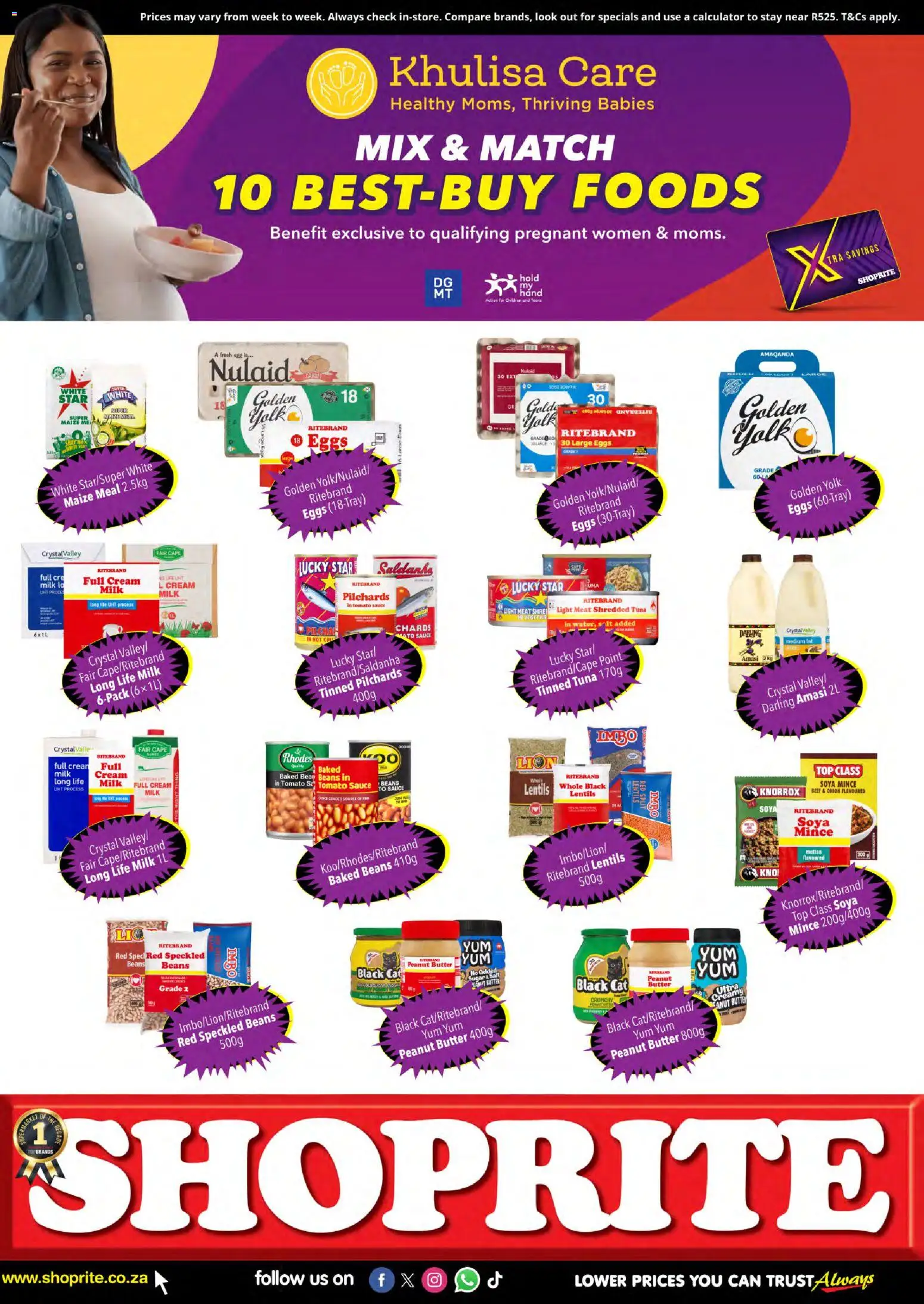 New Shoprite catalogue – valid from 04.05.2026 | Page: 1 | Products: Pilchards, Tuna, Milk, Light