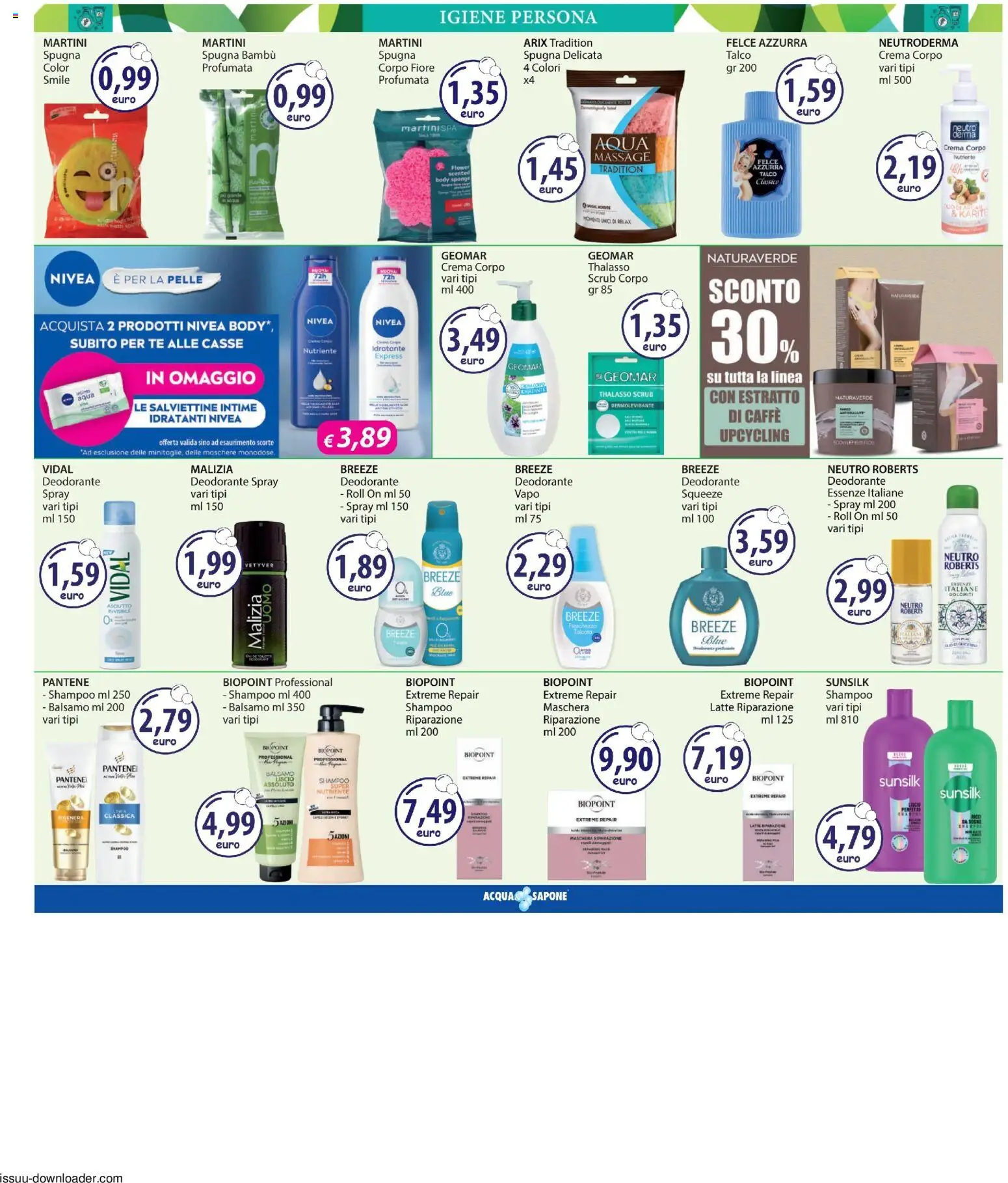 Volantino Acqua e Sapone del 18.06.2026 | Pagina: 6 | Prodotti: Shampoo, Balsamo, Maschera, Talco
