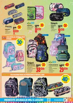 E.leclerc katalog akcije – veljaven od 29.07.2026 | Stran: 19 | Izdelki: Kos, Peresnica, Nahrbtnik, Pas