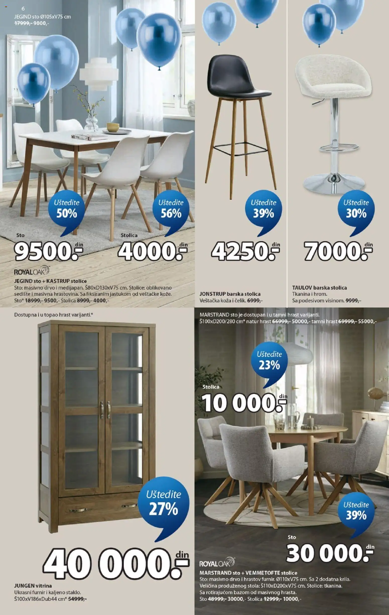 Jysk katalog - važi od 02.09.2026 | Strana: 6 | Proizvode: Sto, Stolica, Barska stolica