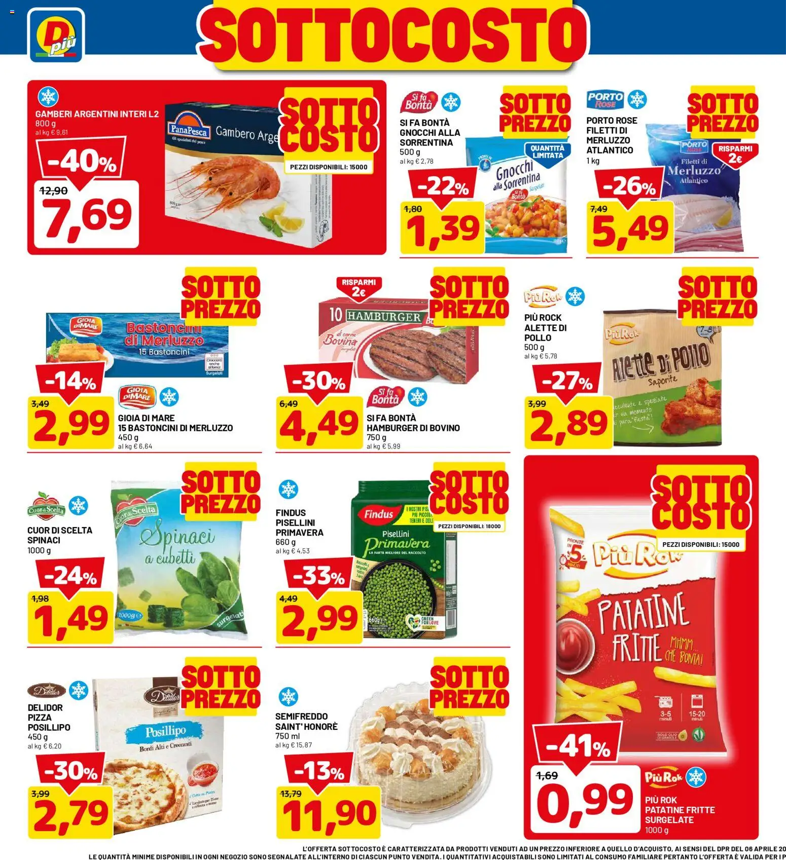 Volantino D Più del 01/10/2026 | Pagina: 4 | Prodotti: Bovino, Gamberi, Carne, Patatine fritte