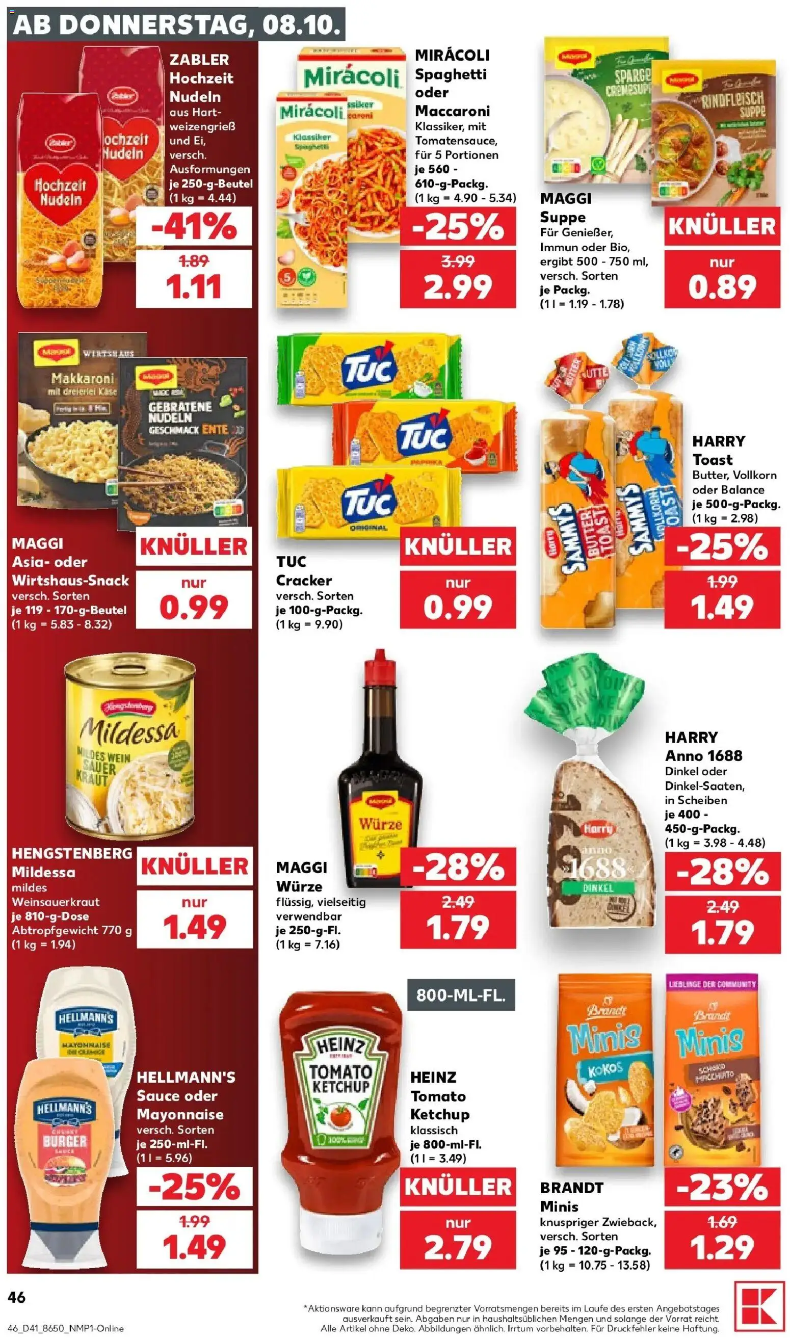 Prospekt Kaufland ab 08.10.2026 » Angebote Online zum Blättern | Seite: 46 | Produkte: Käse, Burger, Mayonnaise, Wein