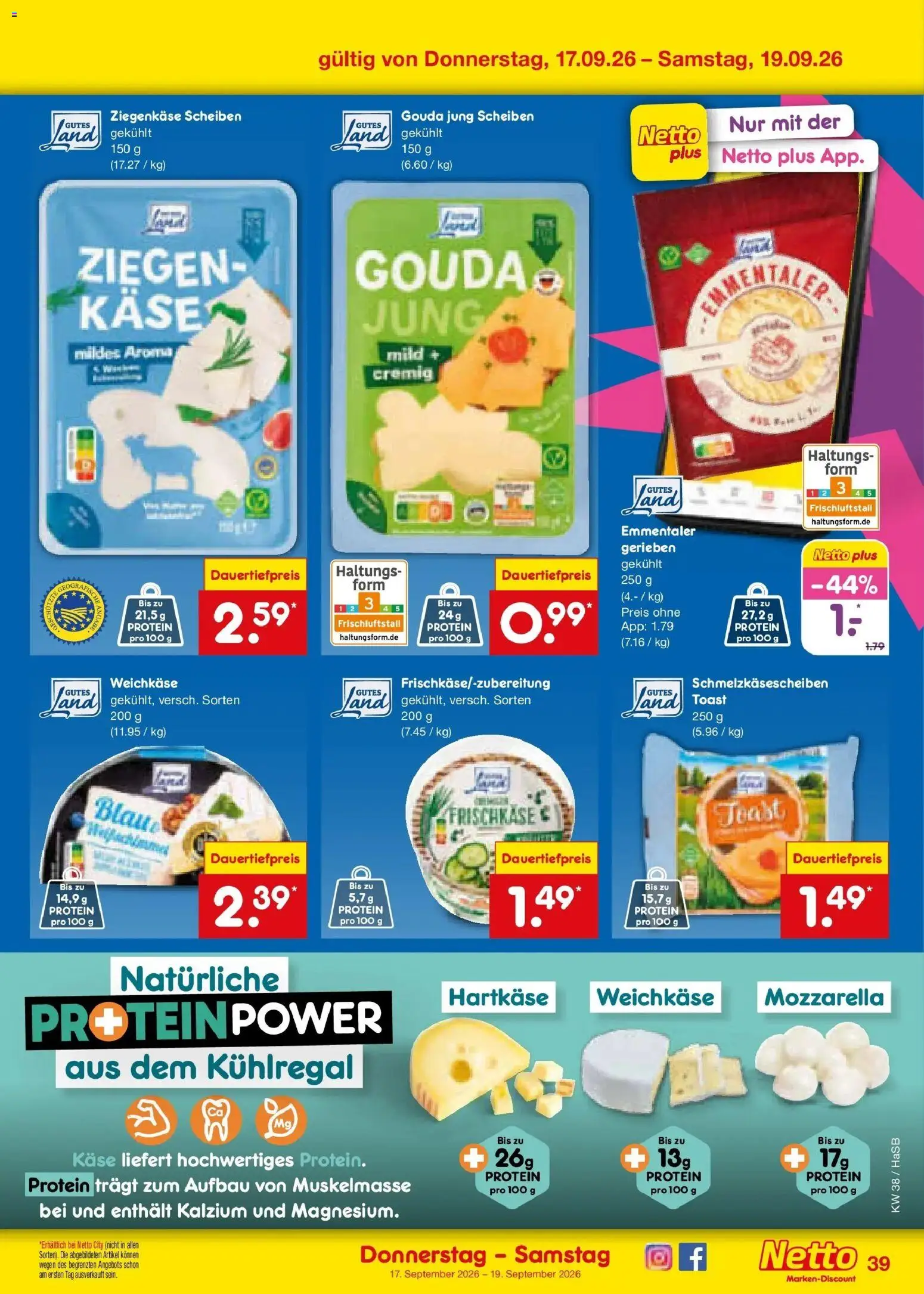 Netto Marken-Discount Prospekt Unna – gültig ab 14.09.2026 | Seite: 53 | Produkte: Toast, Mozzarella, Gouda, Ziegenkäse