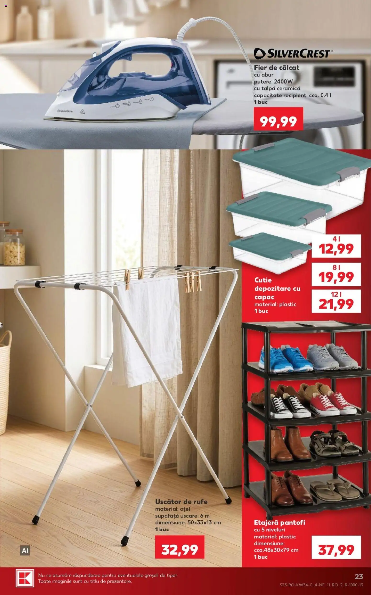 Noul catalog Kaufland – valabil de la 19.08.2026 | Pagină: 23 | Produse: Fier, Uscător de Rufe, Etajeră, Depozitare