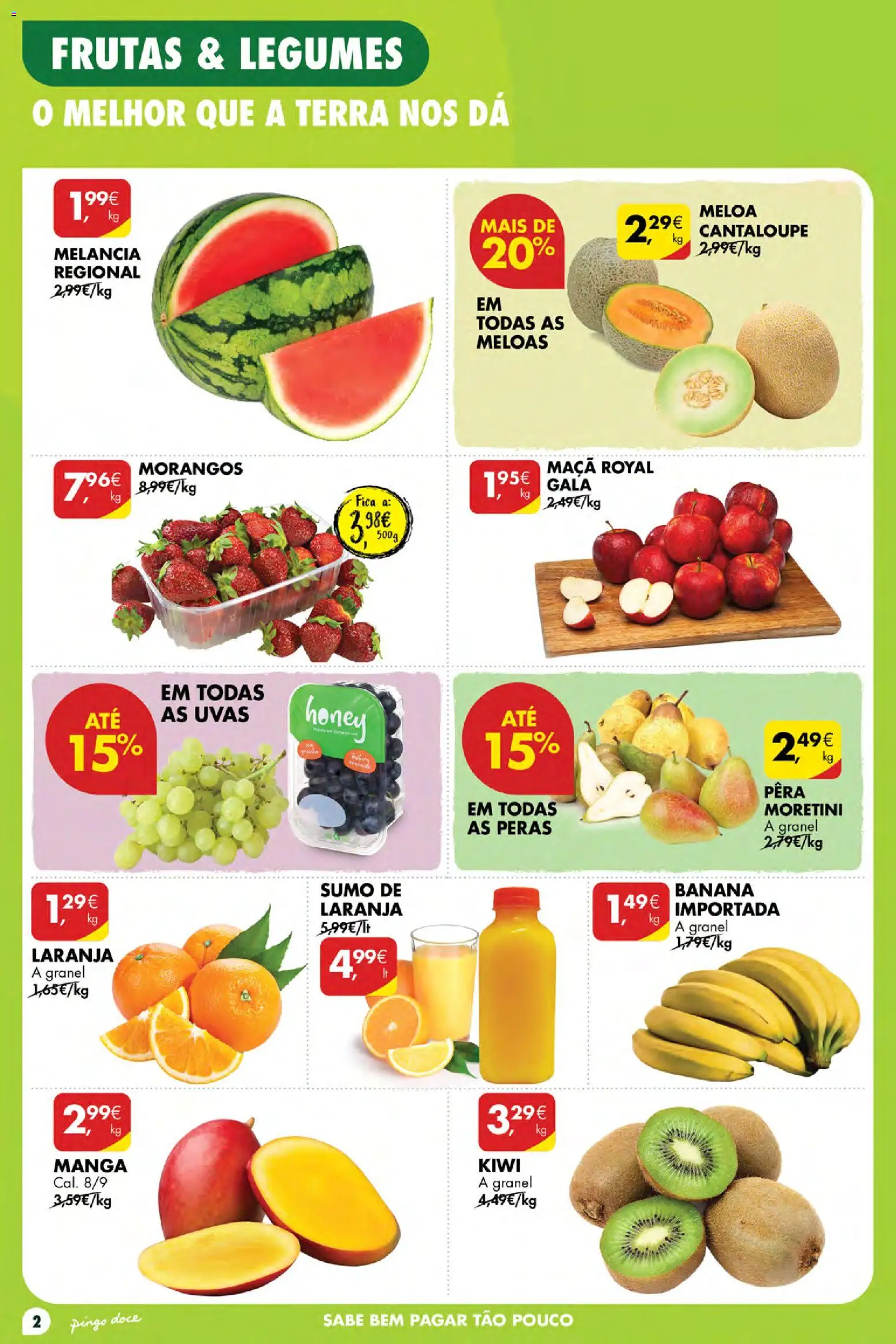 Pingo Doce Poupe Esta Semana Açores │ válido de 23/07/2026 | Página: 2 | Produtos: Banana, Maça, Melancia, Uvas