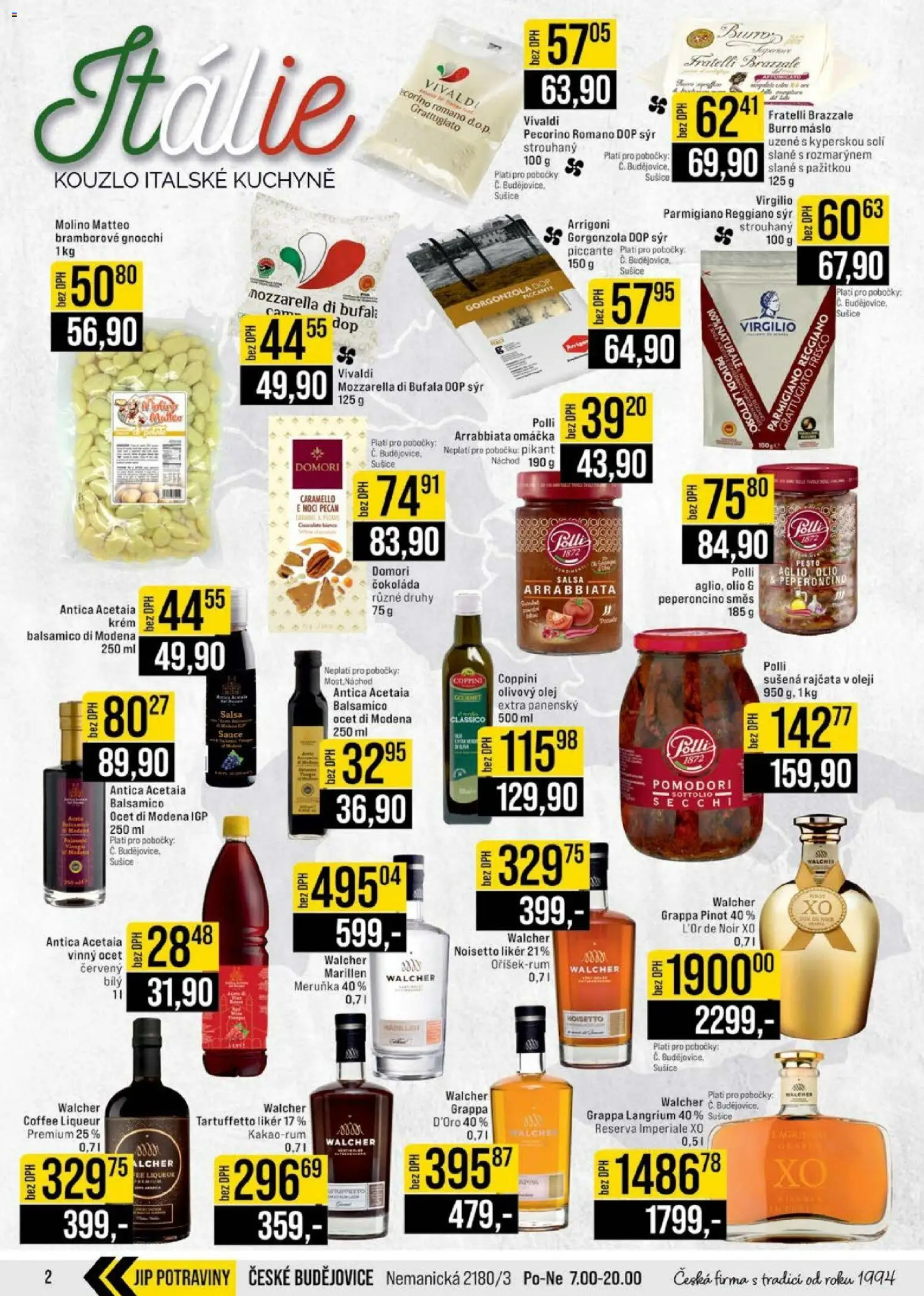 Jip leták - Cash & Carry od 22.04.2026 | Strana: 2 | Produkty: Máslo, Sušiče, Parmigiano Reggiano, Gnocchi