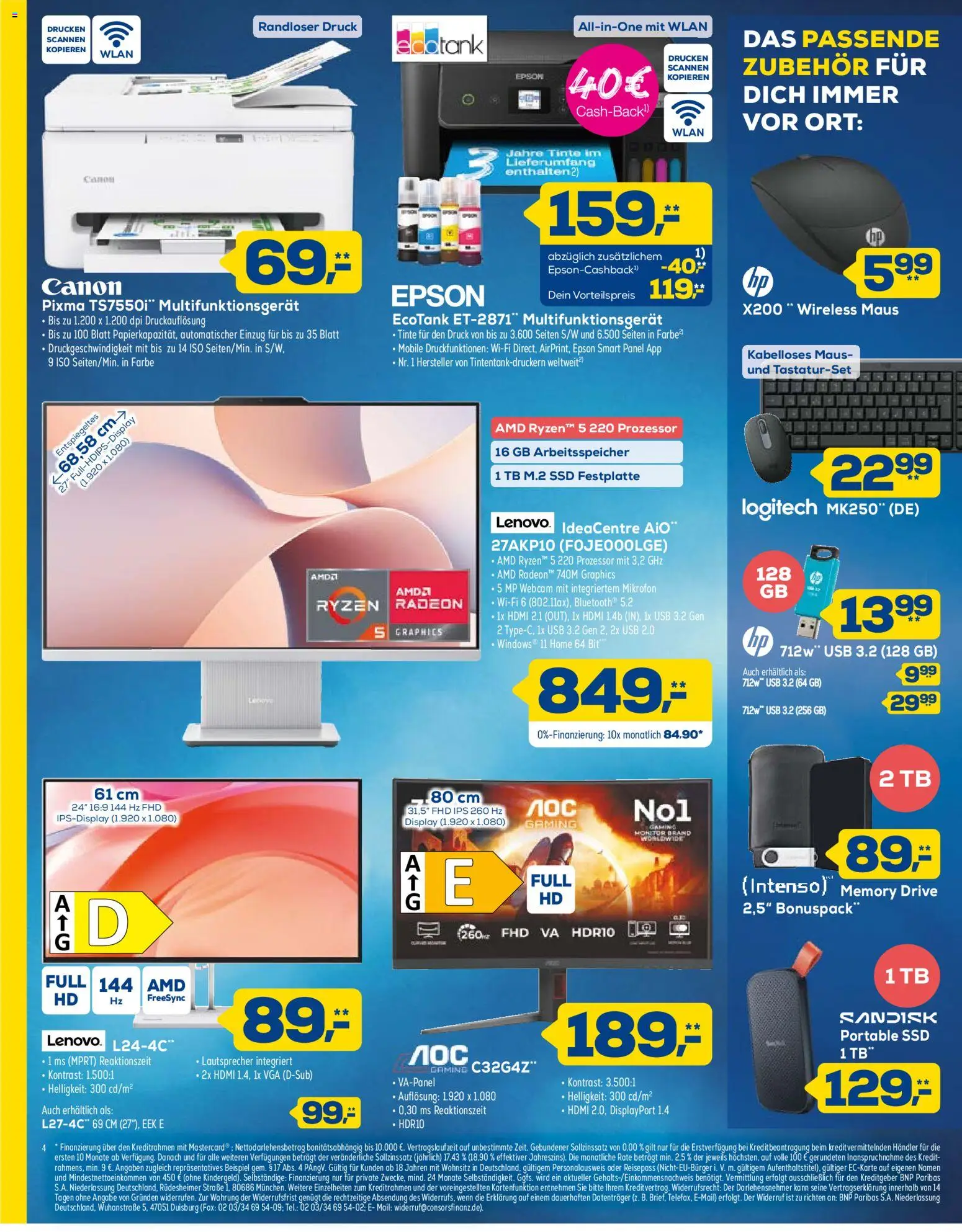 Euronics Prospekt – gültig ab 08.08.2026 | Seite: 4 | Produkte: Epson, USB, Monitor, Maus