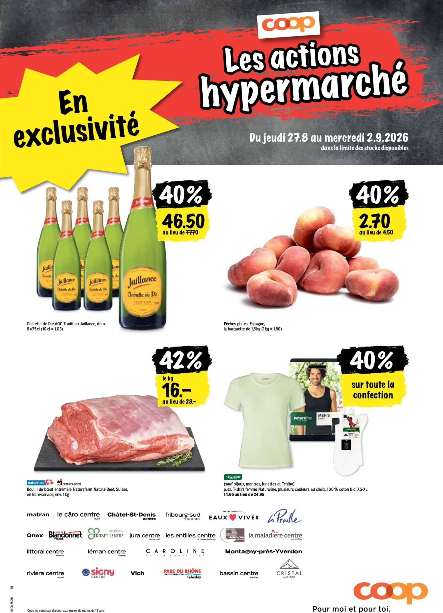Coop aktionen FR – gültig ab 27.08.2026 | Seite: 21 | Produkte: T-Shirt, Jura, Caro