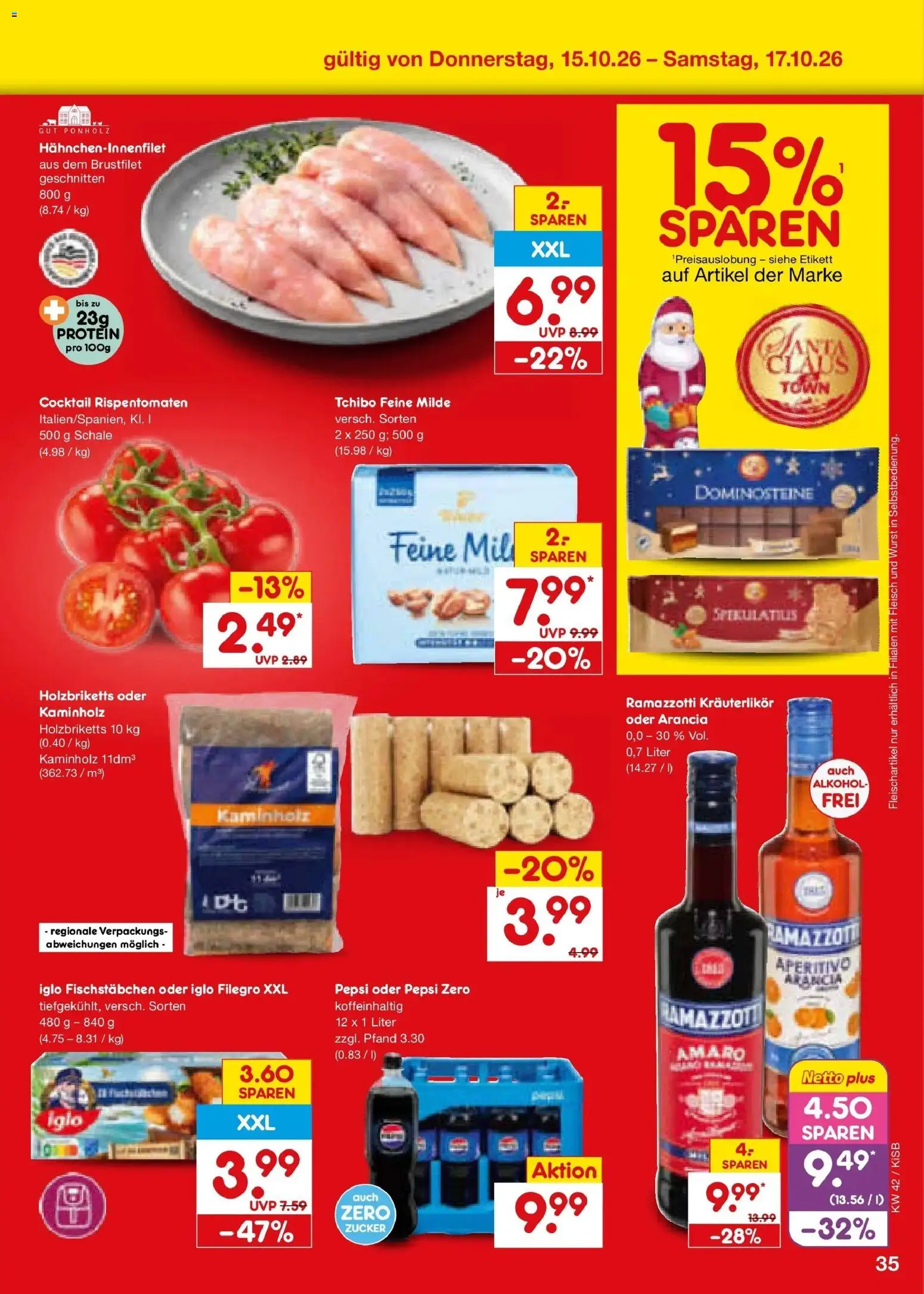 Netto Marken-Discount Prospekt Bad Friedrichshall (ab 12.10.2026) » Angebote | Seite: 49 | Produkte: Iglo, Alkohol, Zucker, Fleisch