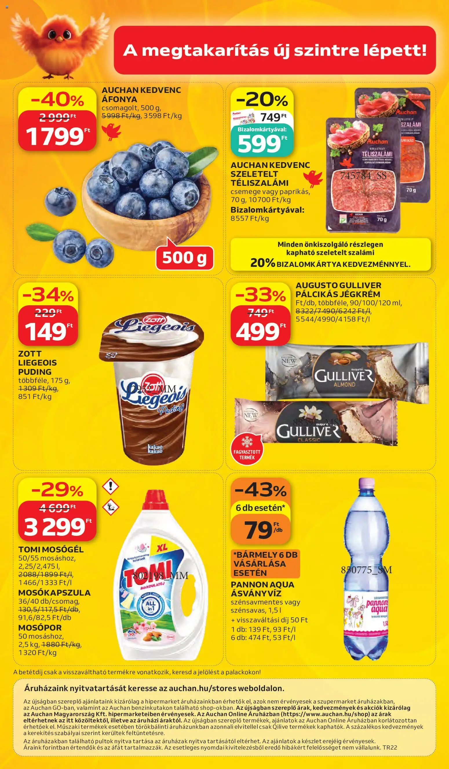 Auchan akciós ujság - amely érvényes a következő dátumtól: 28.05.2026 | Oldal: 58 | Termékek: Puding, Ásványvíz, Téliszalámi, Jégkrém