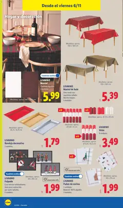 Vista previa Lidl folleto de bazar válido desde el 02/11/2026 | Página: 18 | Productos: Mantel, Cocina, Bandeja, Velas