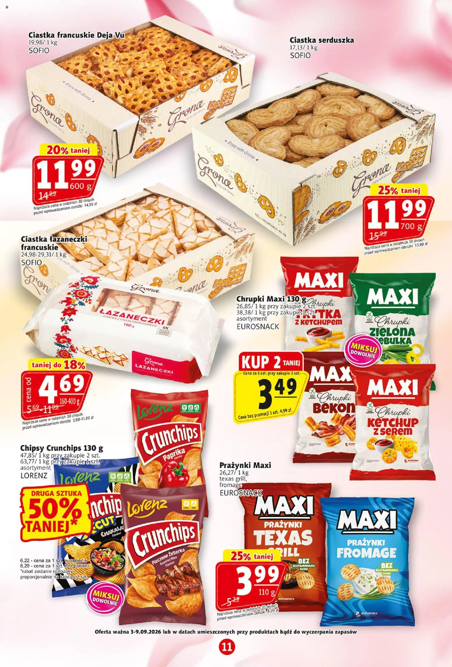 Prim Market gazetka od 03.09.2026 | Strona: 11 | Produkty: Chipsy, Ketchup, Chrupki, Ciastka