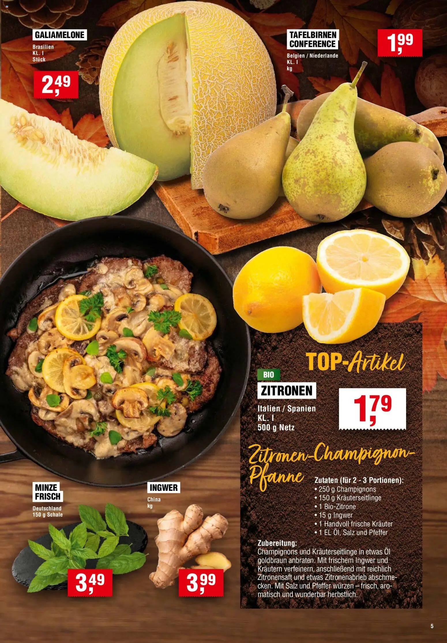 Handelshof Prospekt – gültig ab 01.10.2026 | Seite: 5 | Produkte: Öl, Champignons, Pfeffer, Zitronen