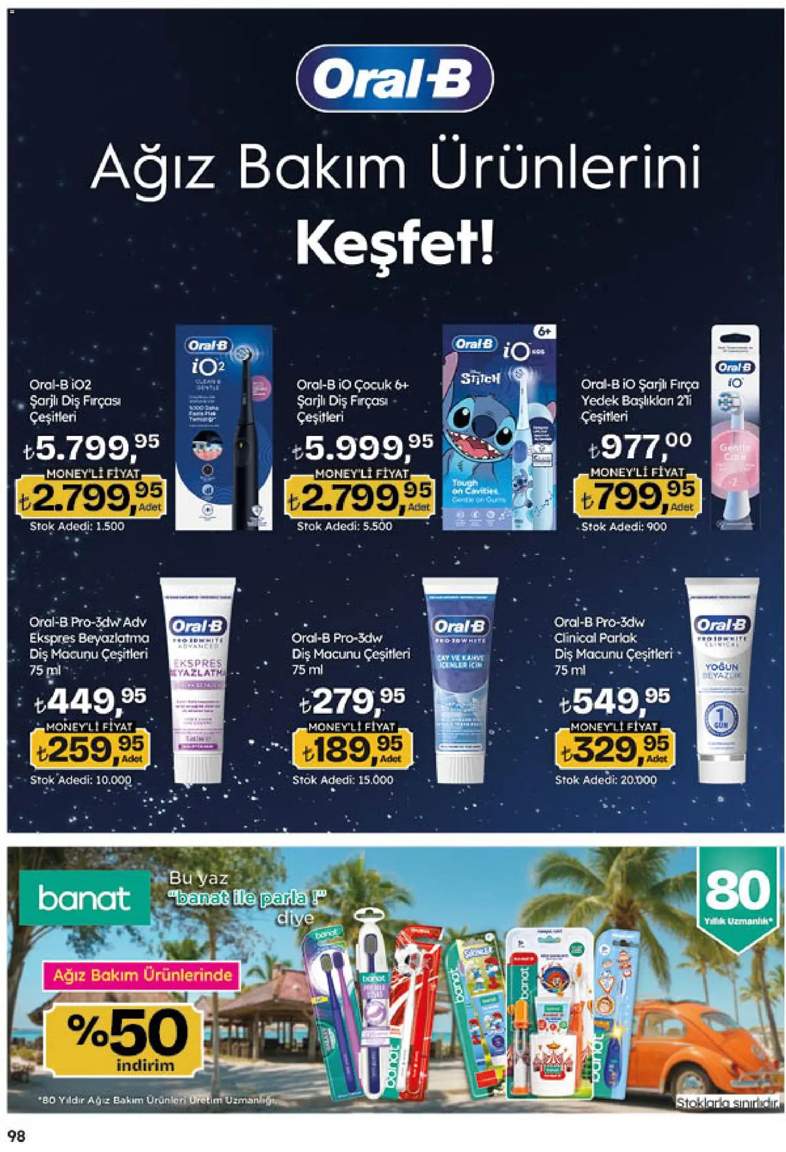 Migros Katalog - 5M Migroskop Dijital - 06 Ağustos 2026 tarihinden itibaren geçerlidir | Sayfa: 98 | Ürünler: Fırça, Diş macunu, Diş fırçası